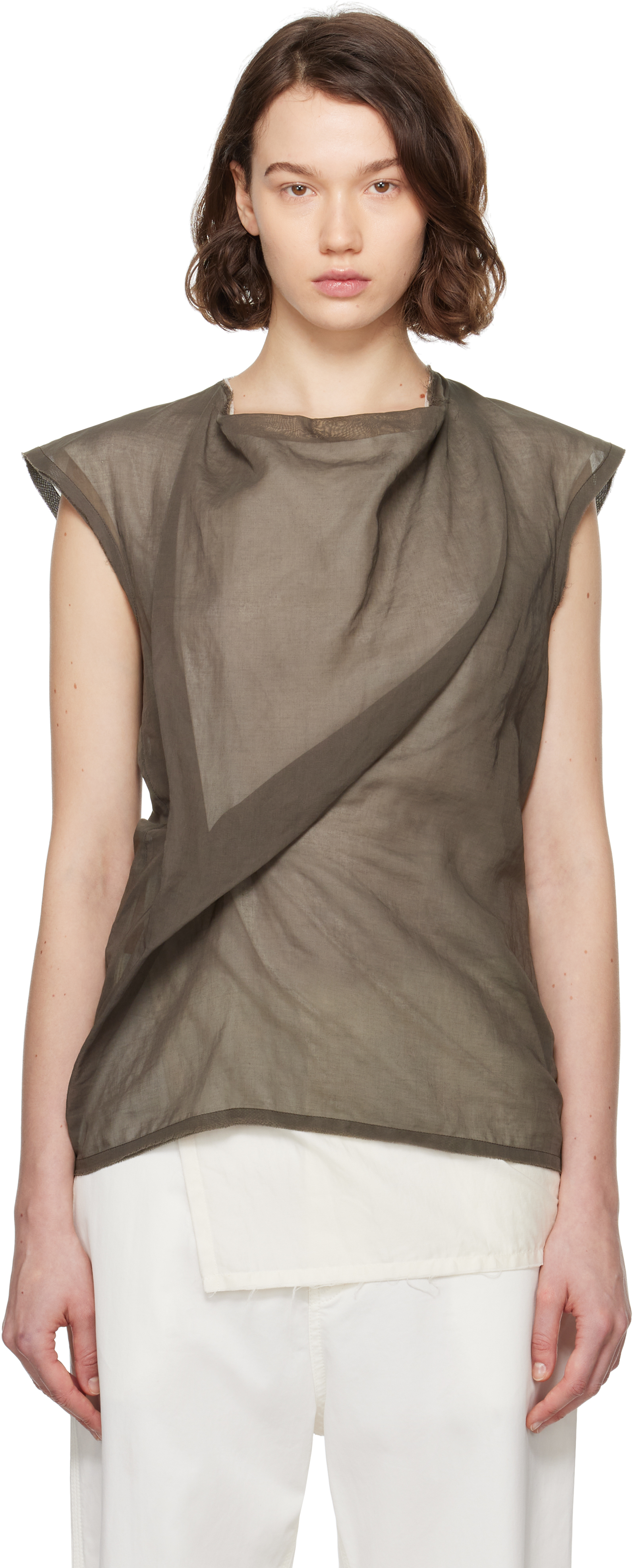 Brown & White Inawa Top