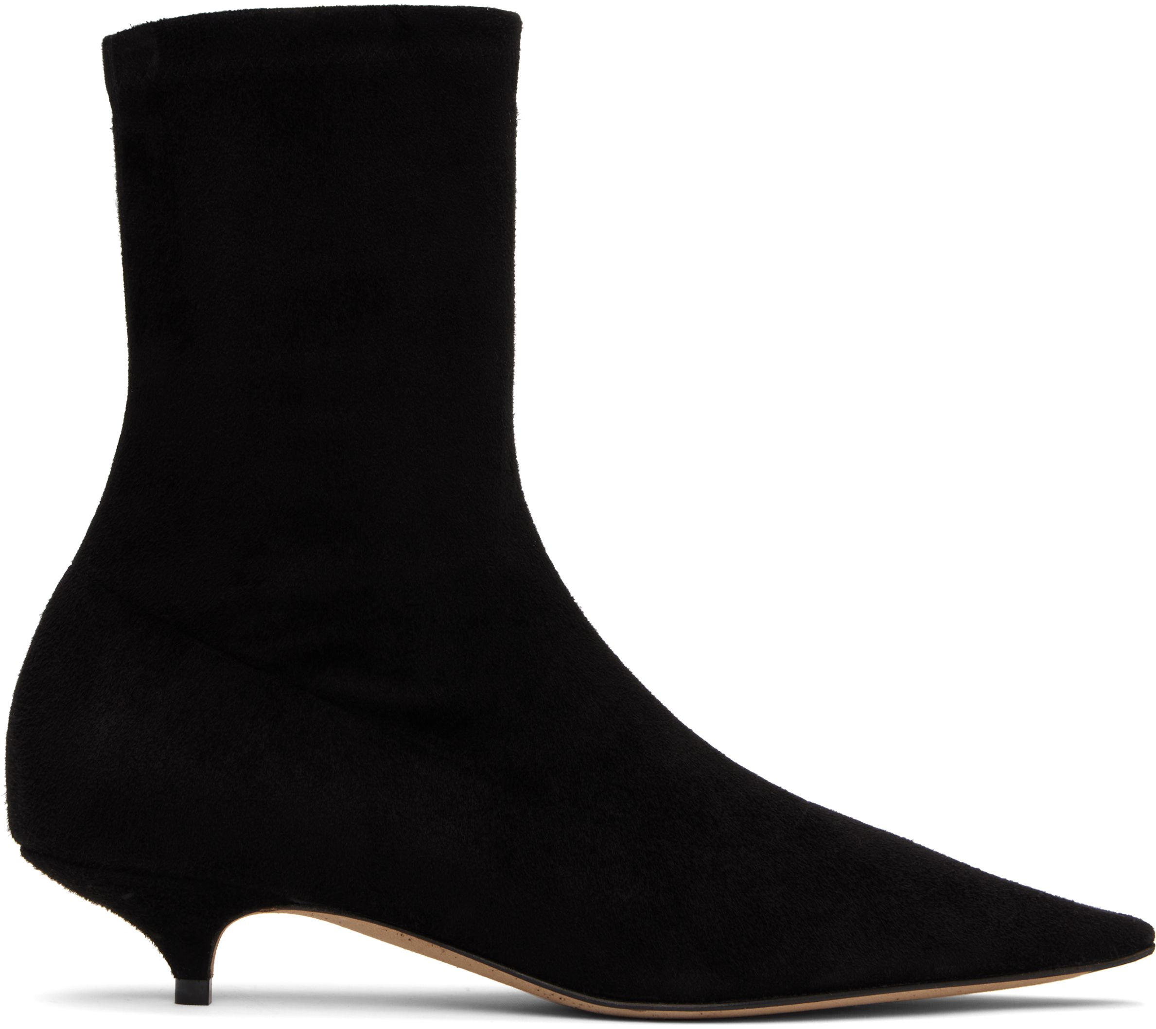 The Row Black Liisa Kitten Boots In Black