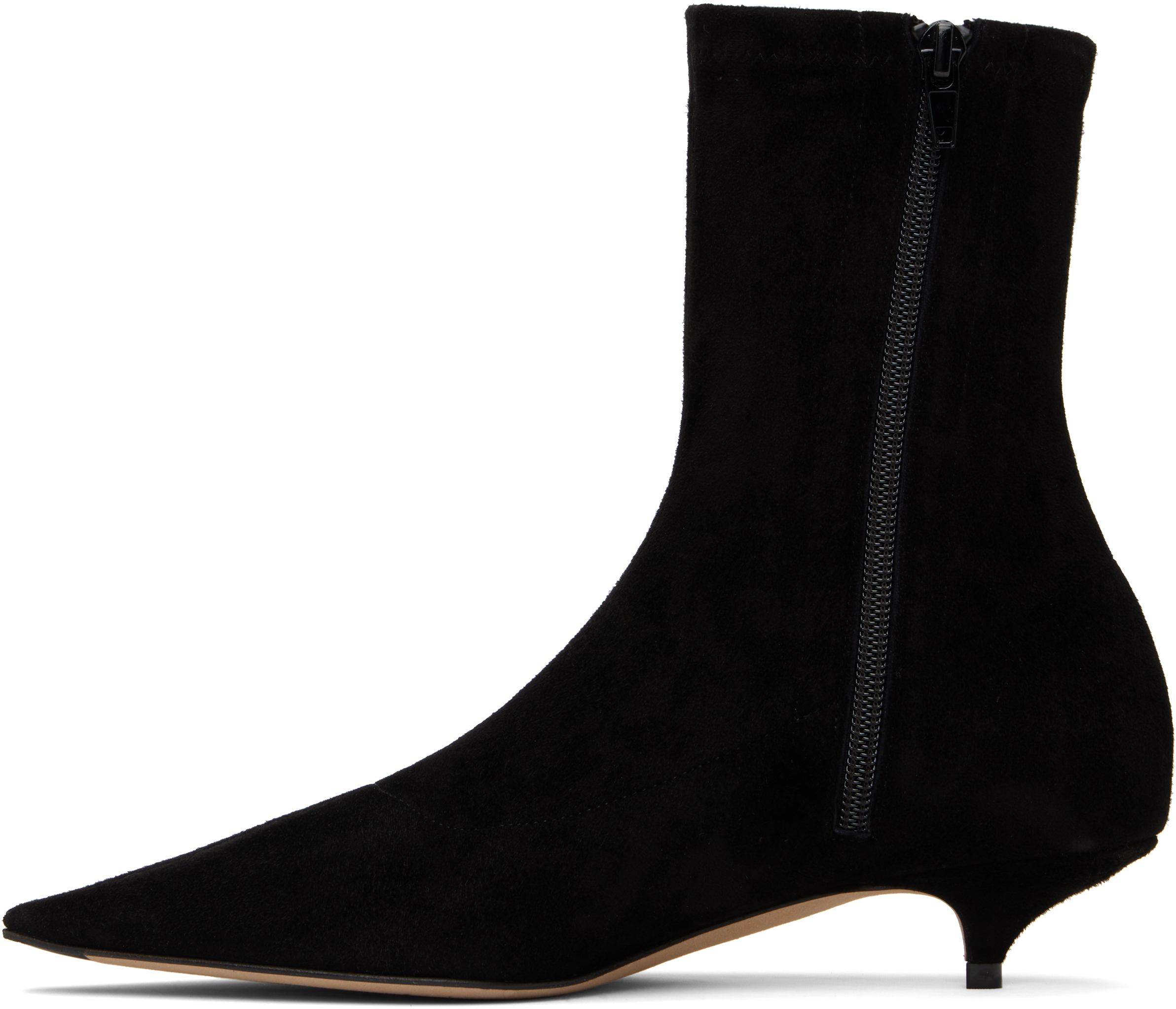 The Row Black Liisa Kitten Boots In Black