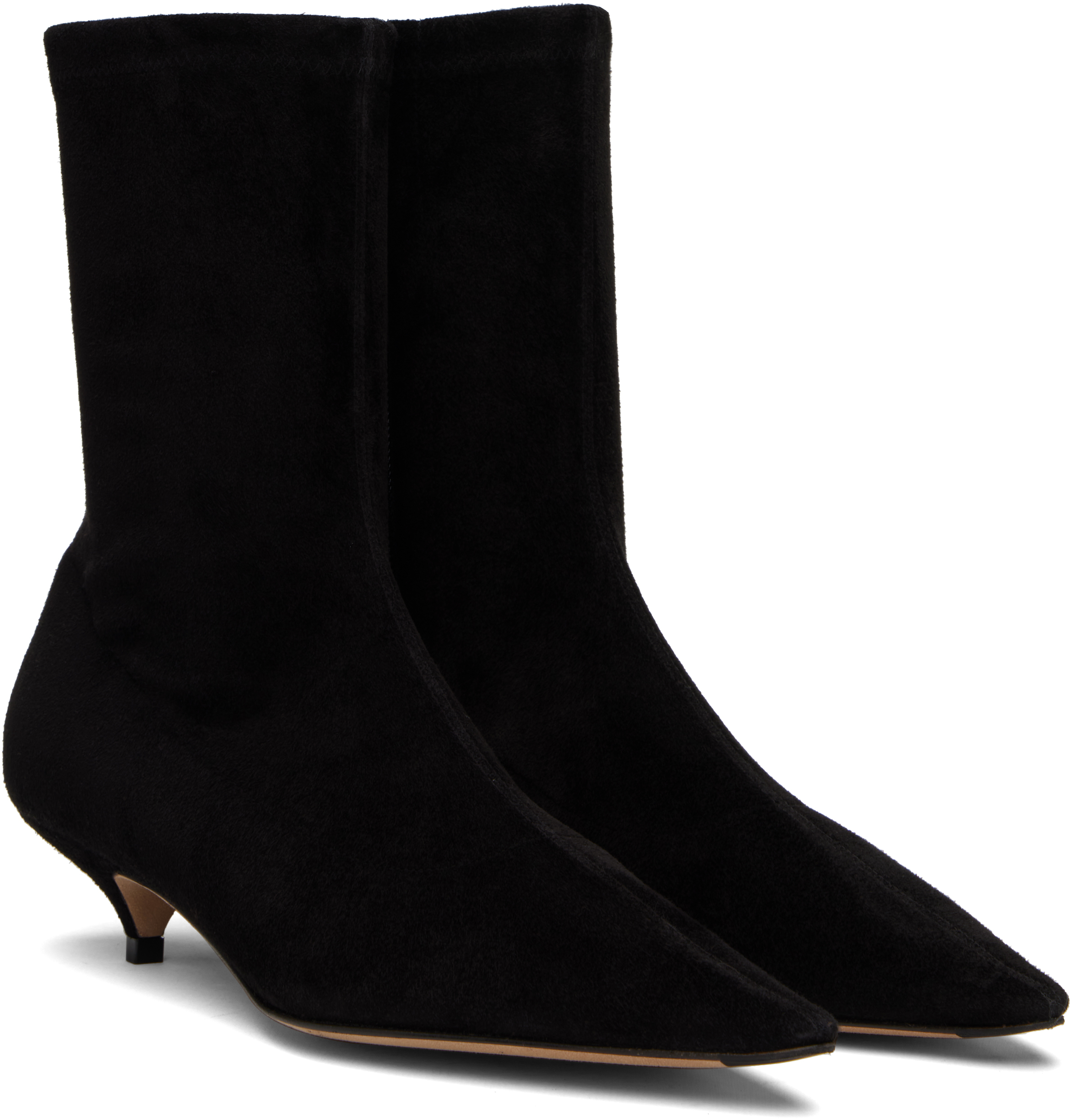 The Row Black Liisa Kitten Boots In Black