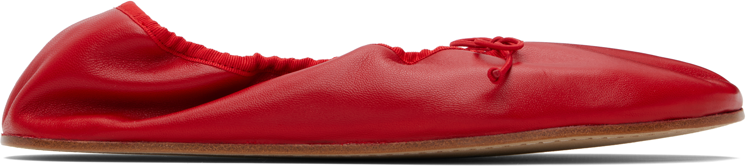 The Row Red Round Ballerina Flats In Red