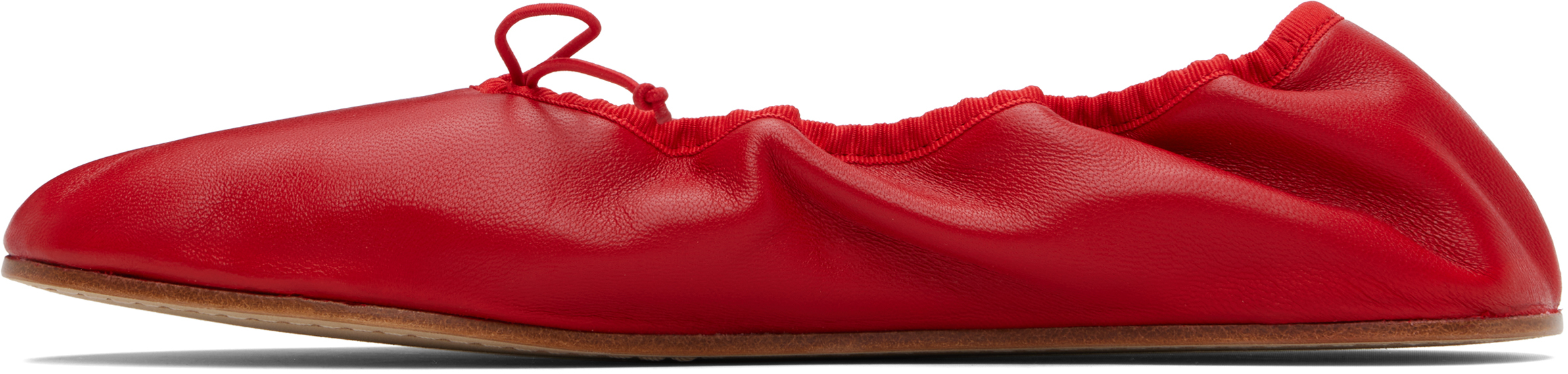 The Row Red Round Ballerina Flats In Red
