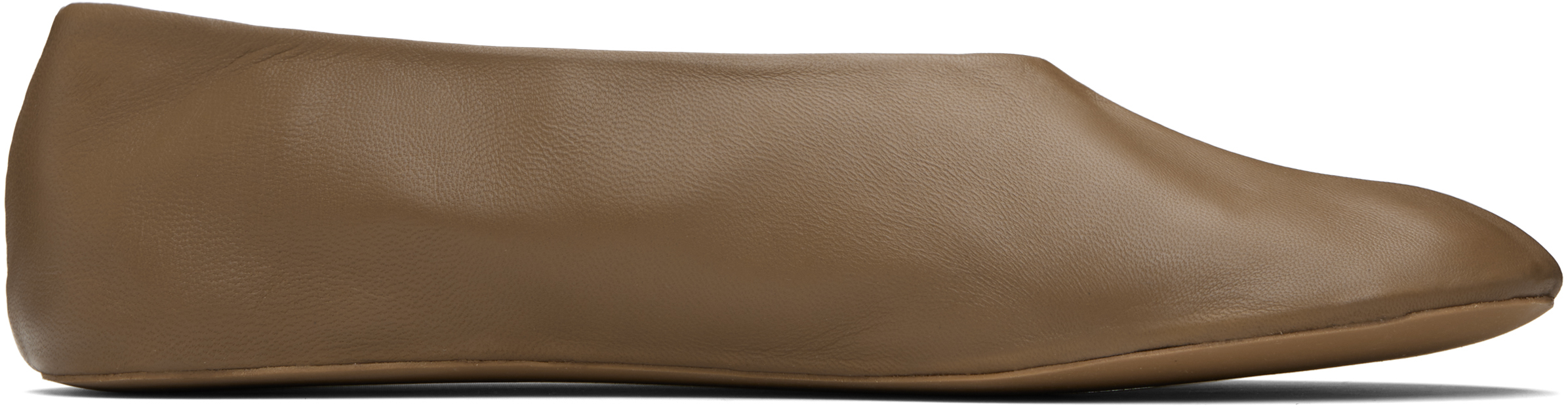 The Row Taupe Stella Slipper Ballerina Flats