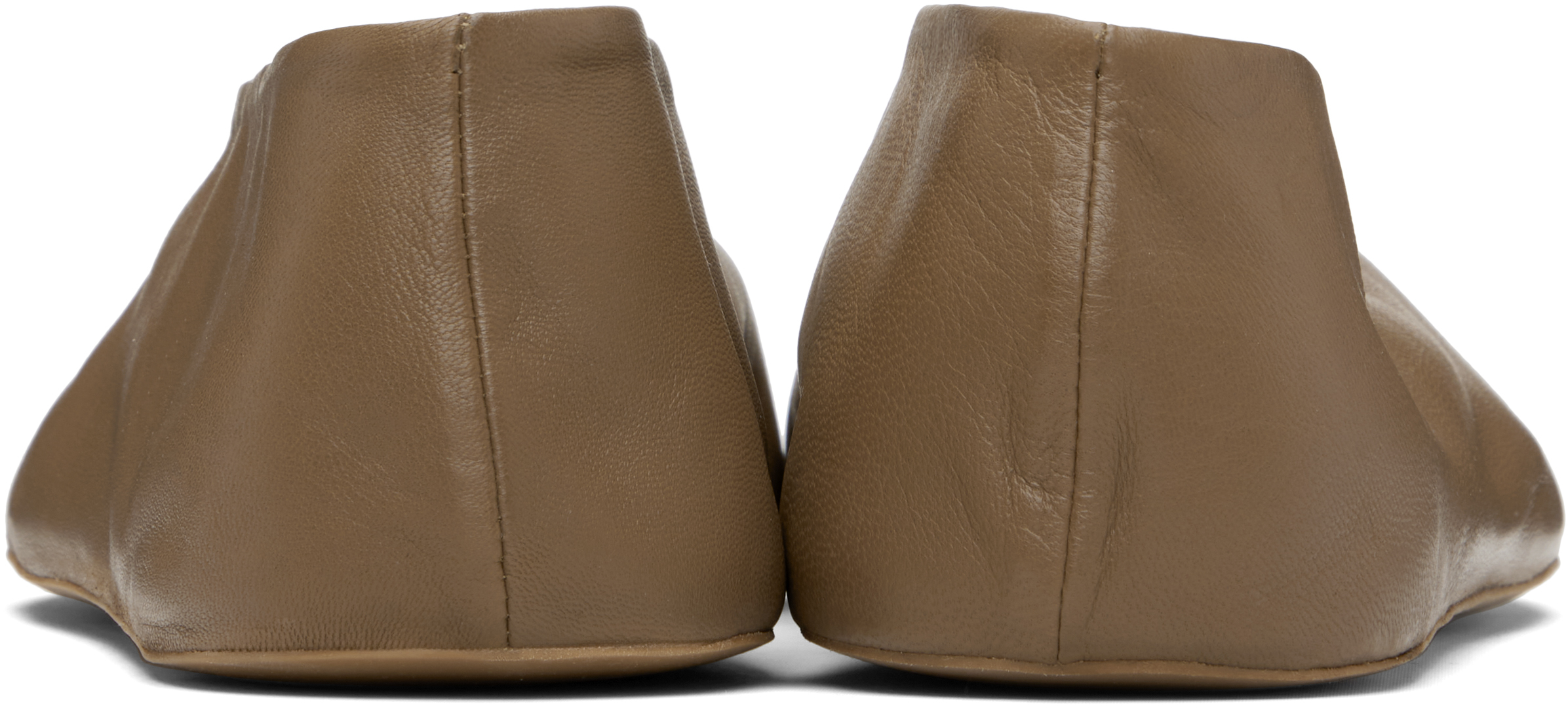 The Row Taupe Stella Slipper Ballerina Flats