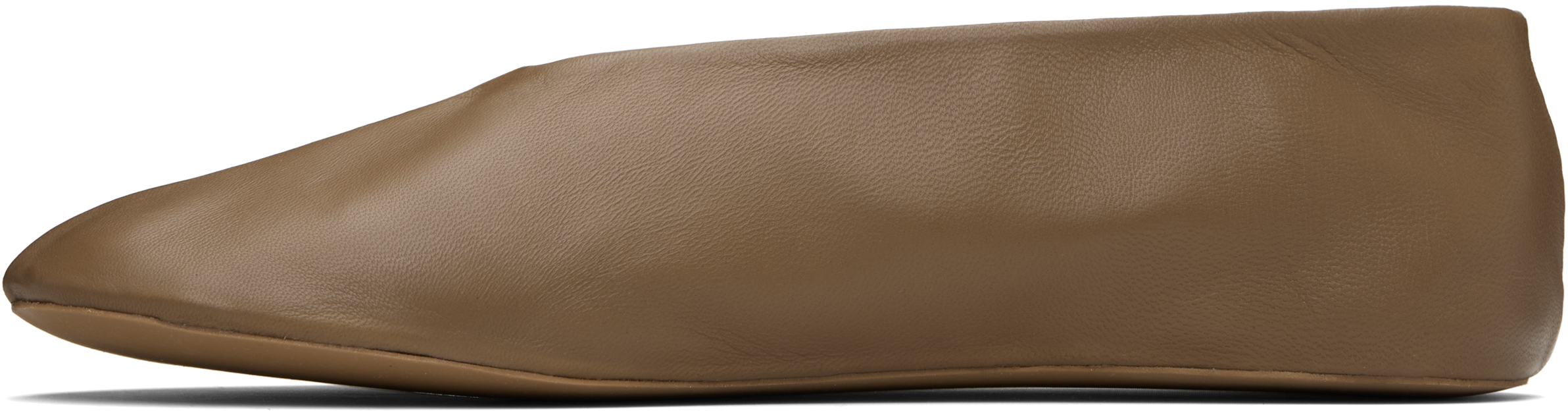 The Row Taupe Stella Slipper Ballerina Flats