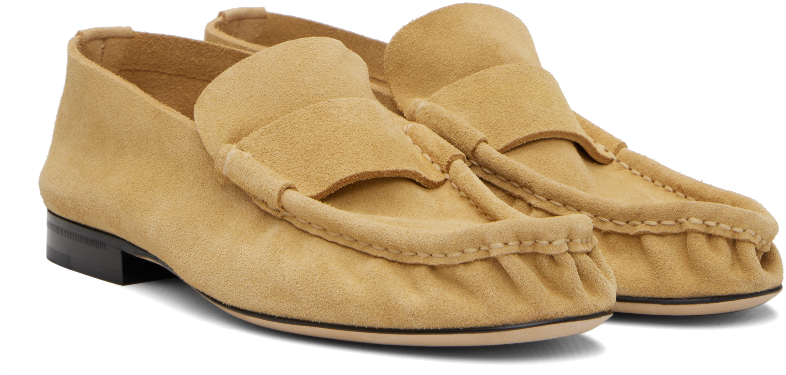 The Row Tan Soft Loafers