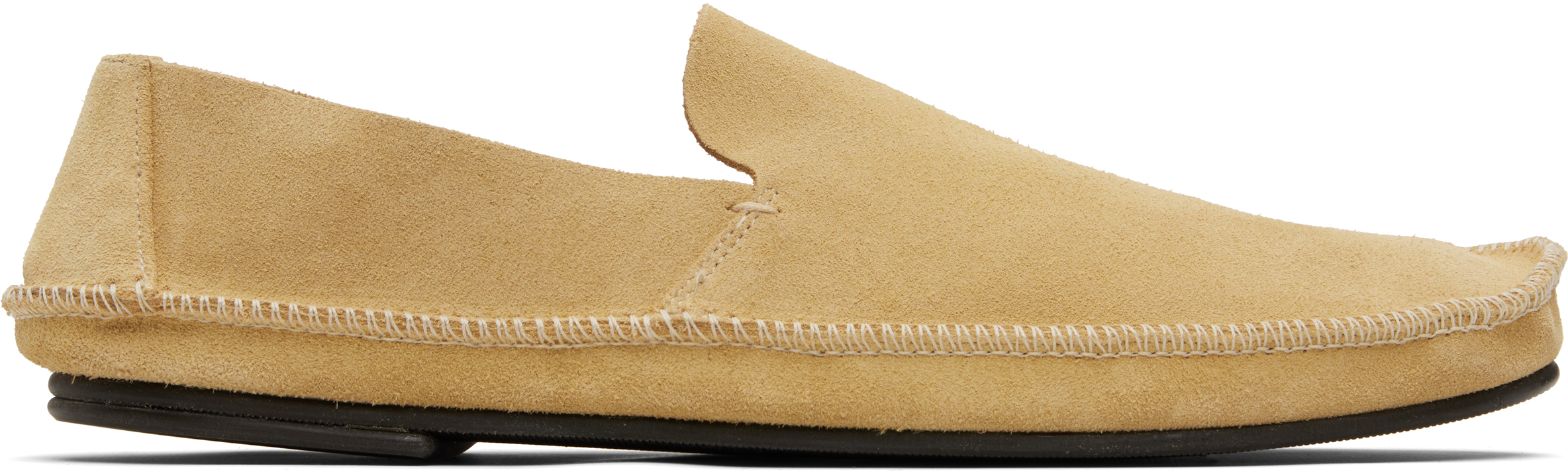THE ROW ベージュ レザー ローファー The Row: Beige Tyler Loafers | SSENSE