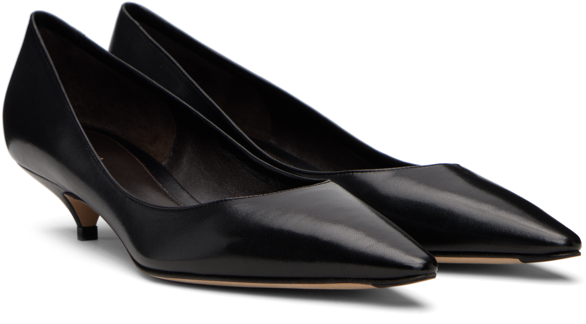 The Row Black Liisa Kitten Two Heels In Black