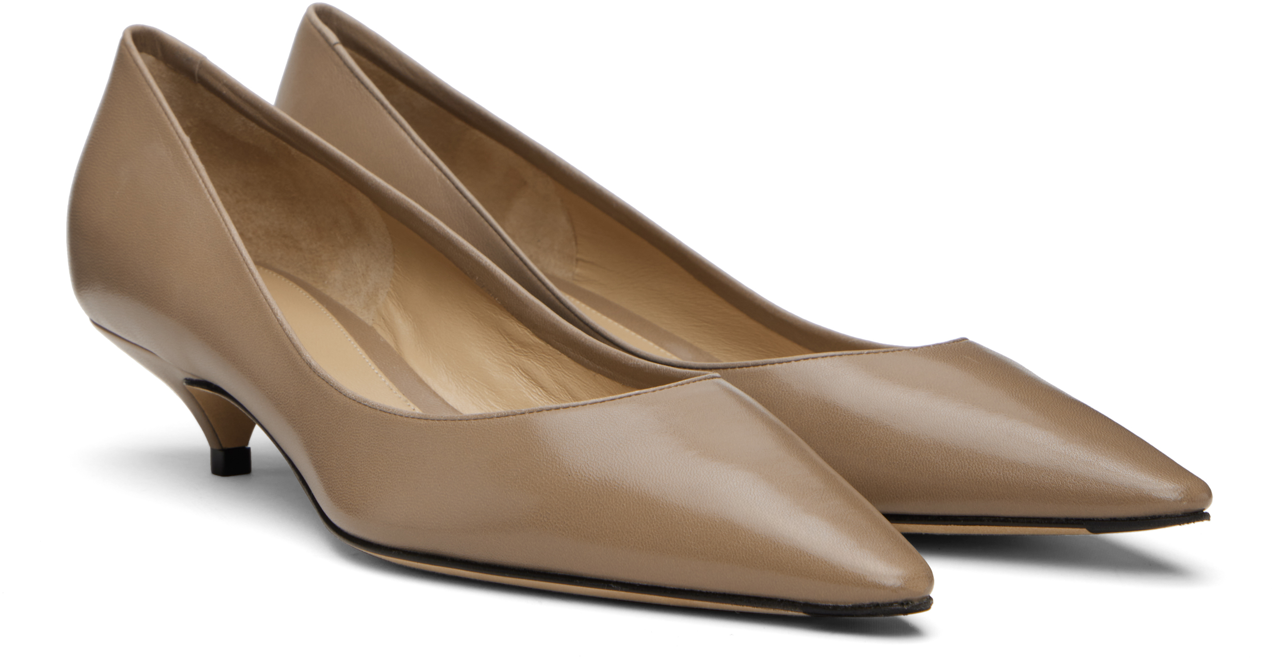 The Row Taupe Liisa Kitten Two Heels