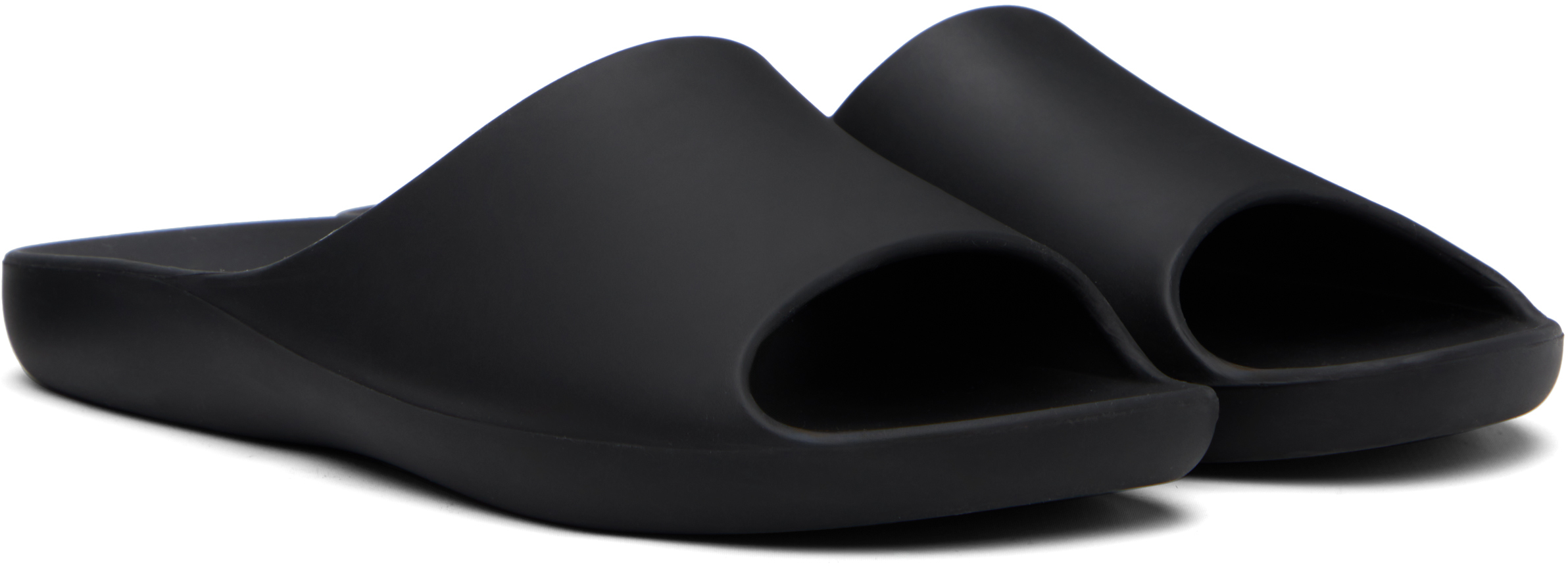 The Row Black Ama Pool Slides In Black