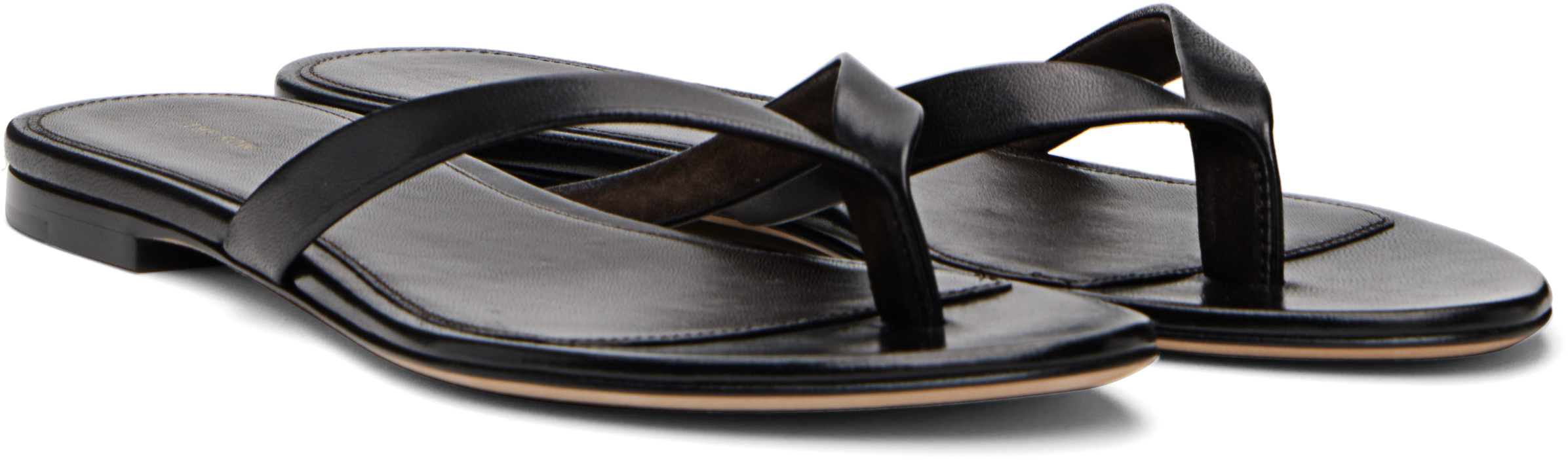 The Row Black Sacha Flip-flops In Black
