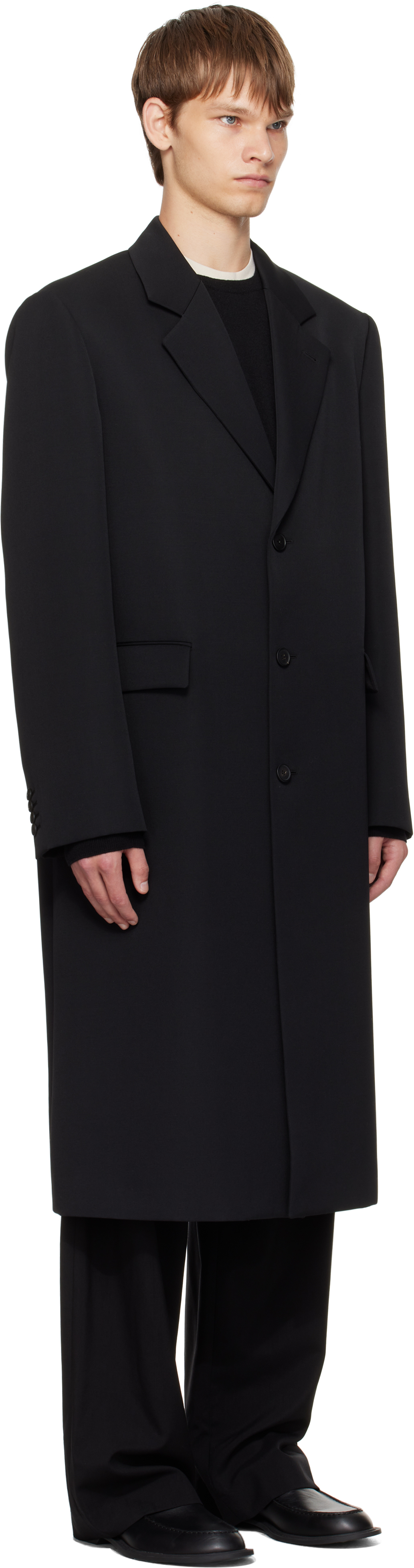 The Row Black Cortlandt Coat In Black