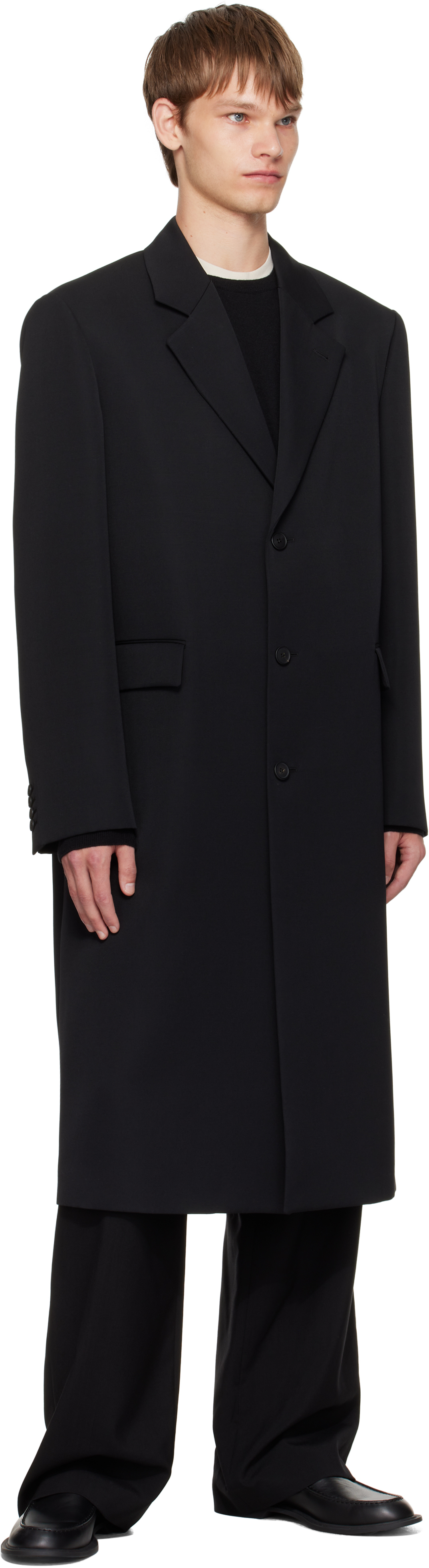 The Row Black Cortlandt Coat In Black