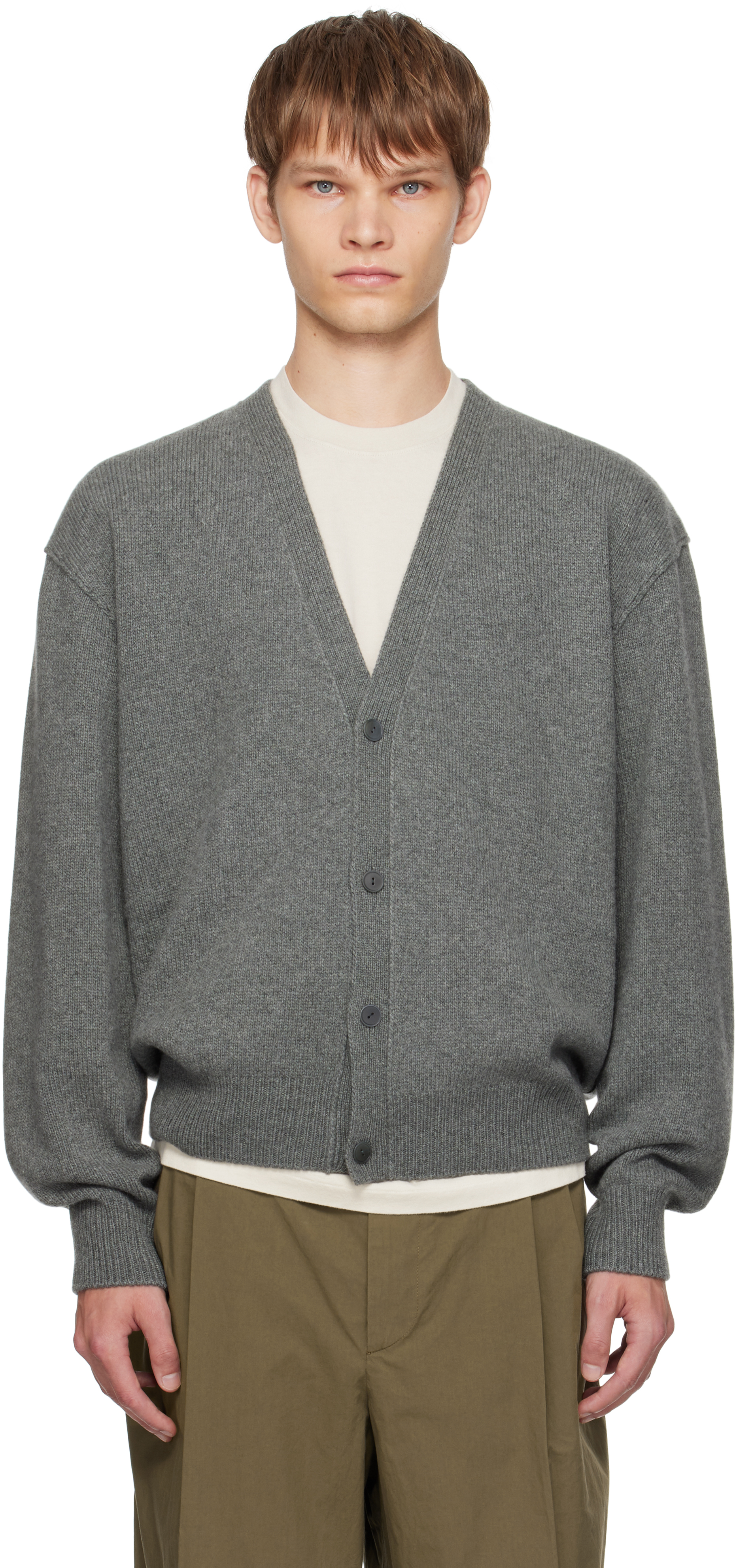 【送料&関税込】The Row Grey Silk Blend Irona Cardigan The Row Grey Silk Blend Irona Cardigan – LOZURI®