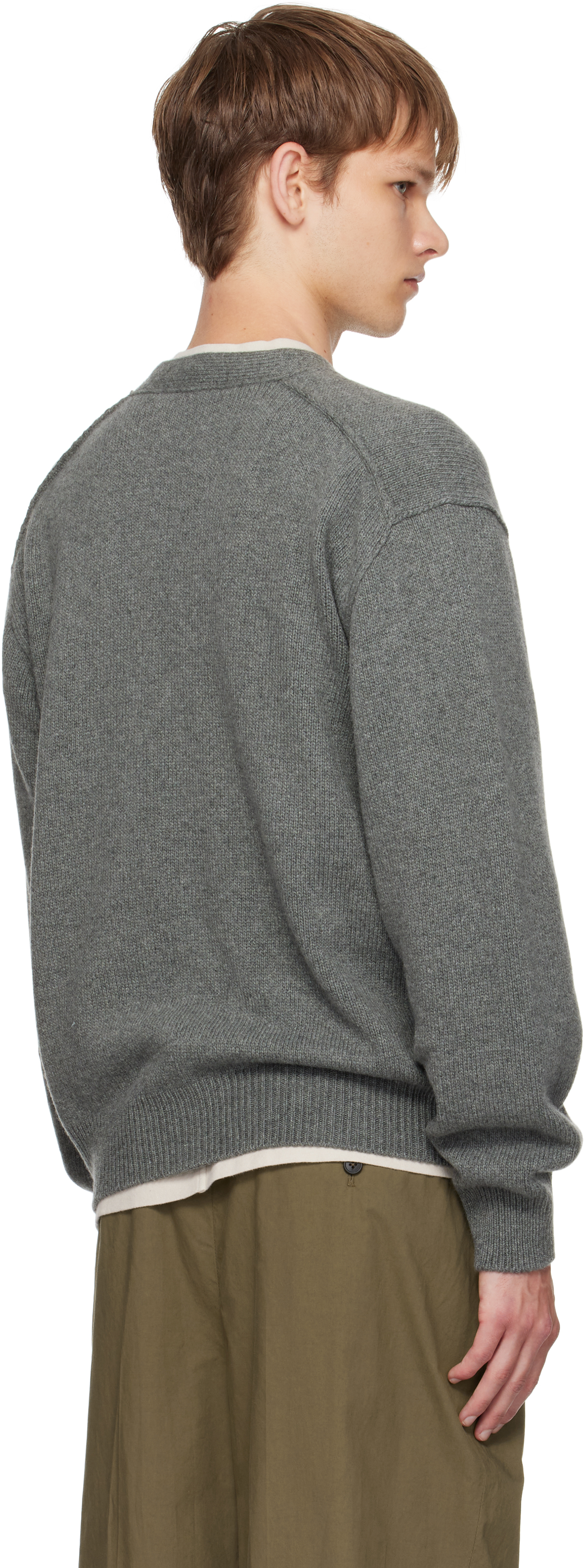 The Row Long Sleeve Cardigan In Gray