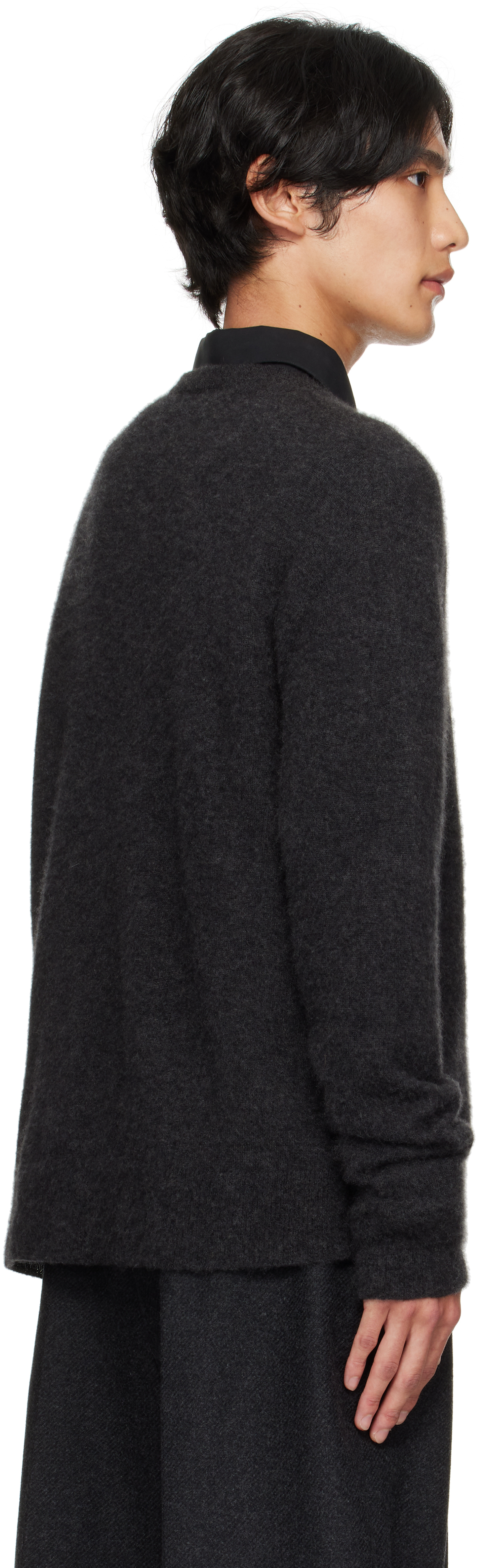 The Row Graphite Cashmere Blend Danube Cardigan In Gray
