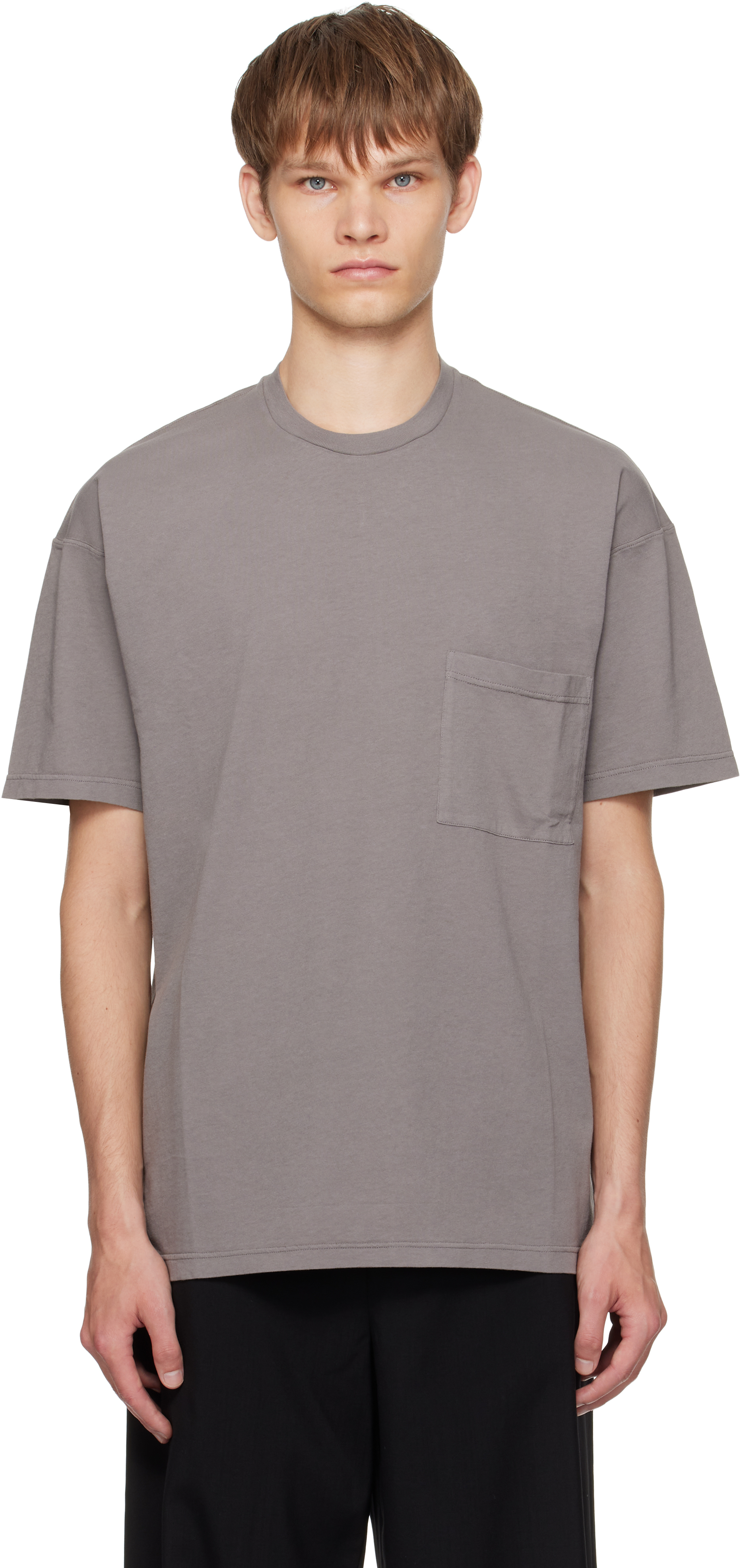The Row Taupe Niels T-shirt In Gray