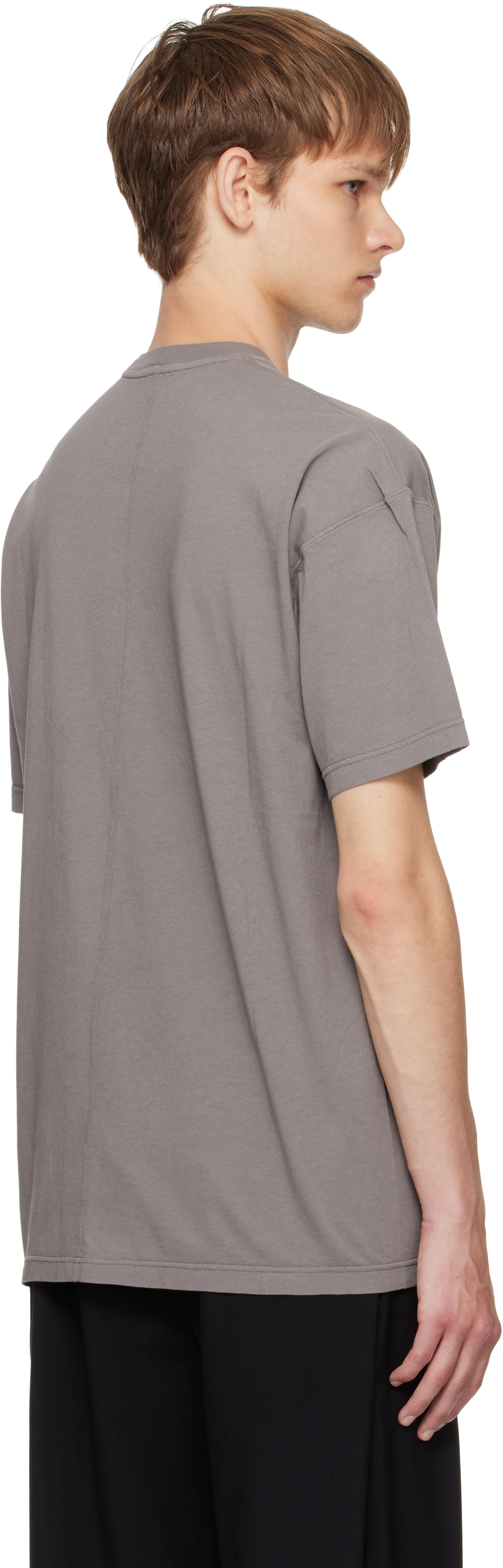 The Row Taupe Niels T-shirt In Gray