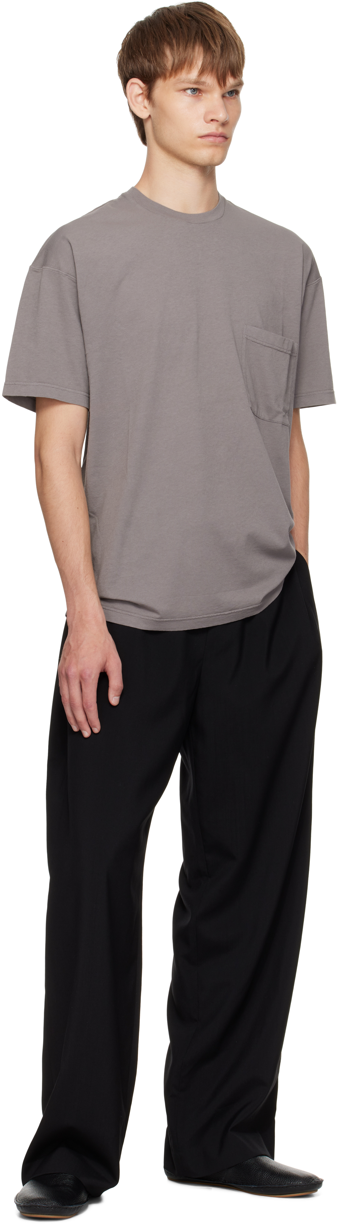 The Row Taupe Niels T-shirt In Gray