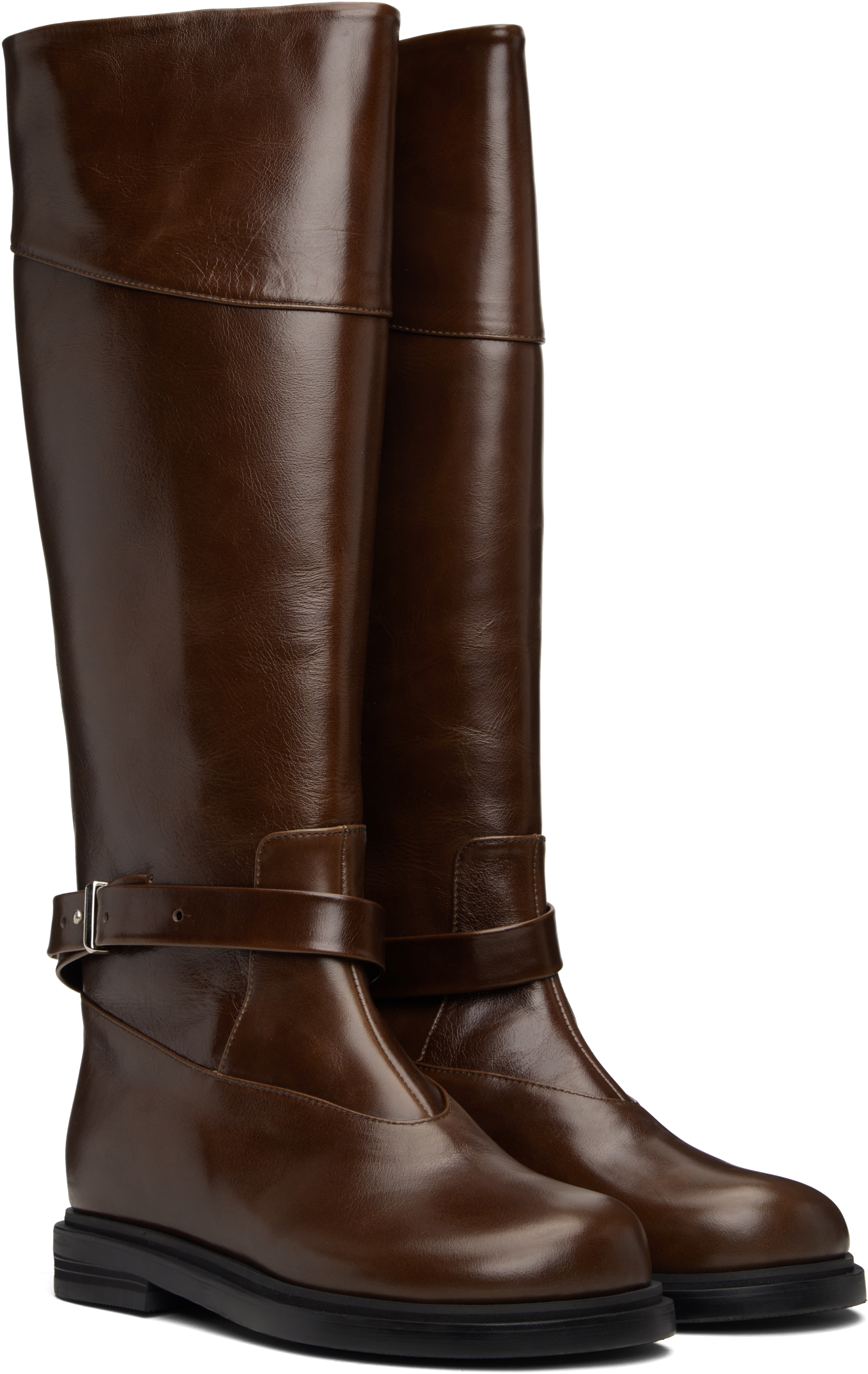 Epingler Tan Belted Angt Long Tall Boots In Brown