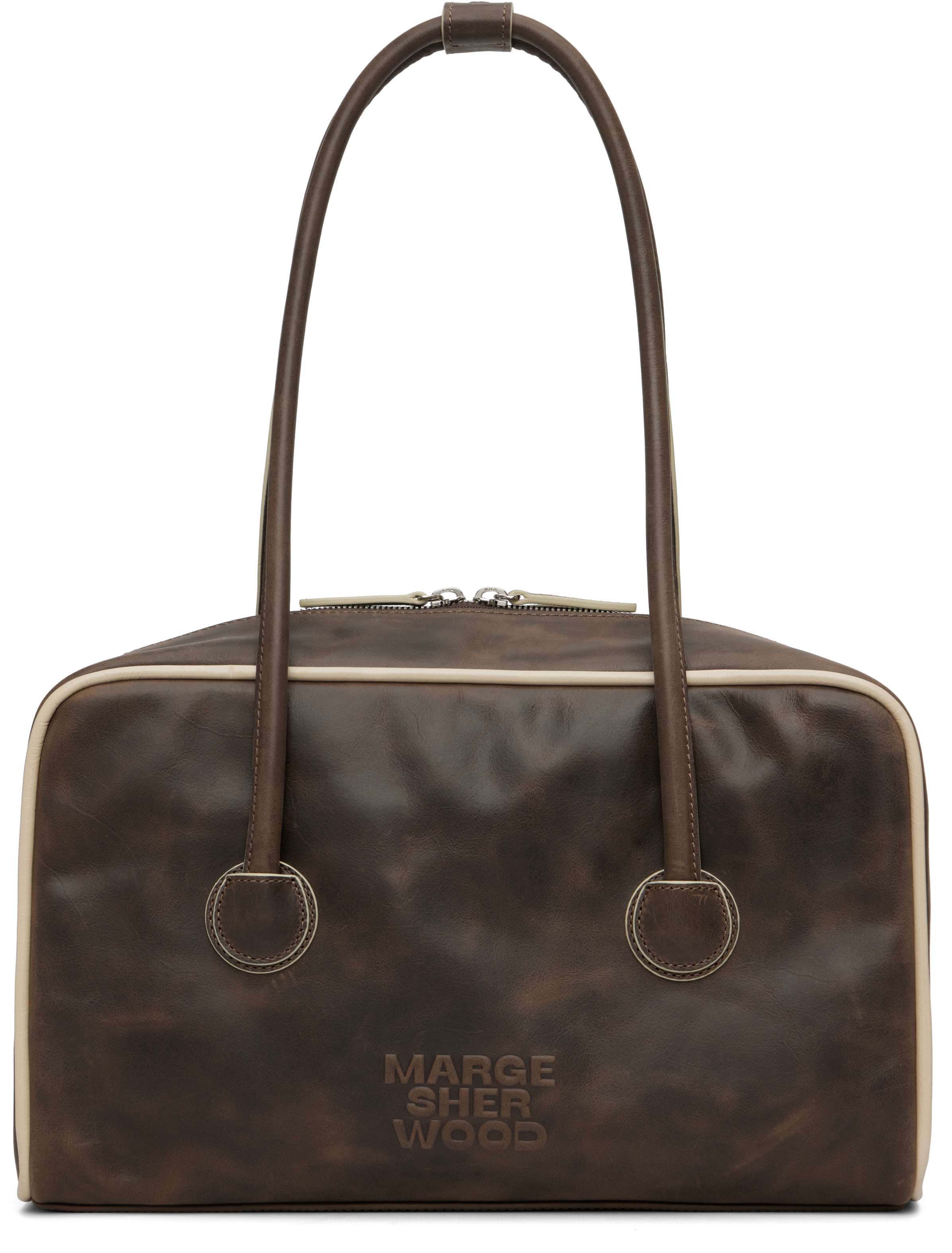 Brown Soft Boston Bag by MARGESHERWOOD on Sale