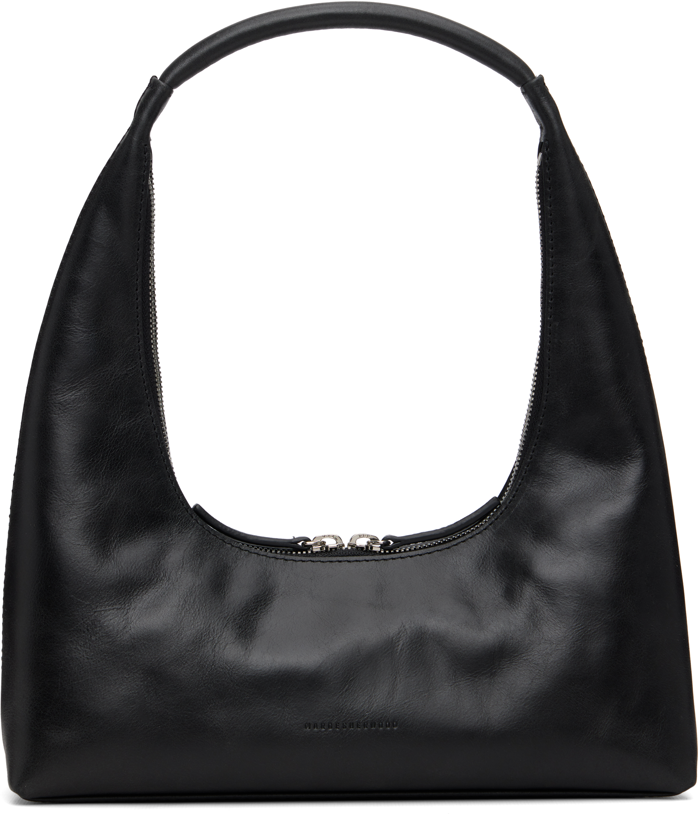 Margesherwood Black Leather Shoulder Bag In Black