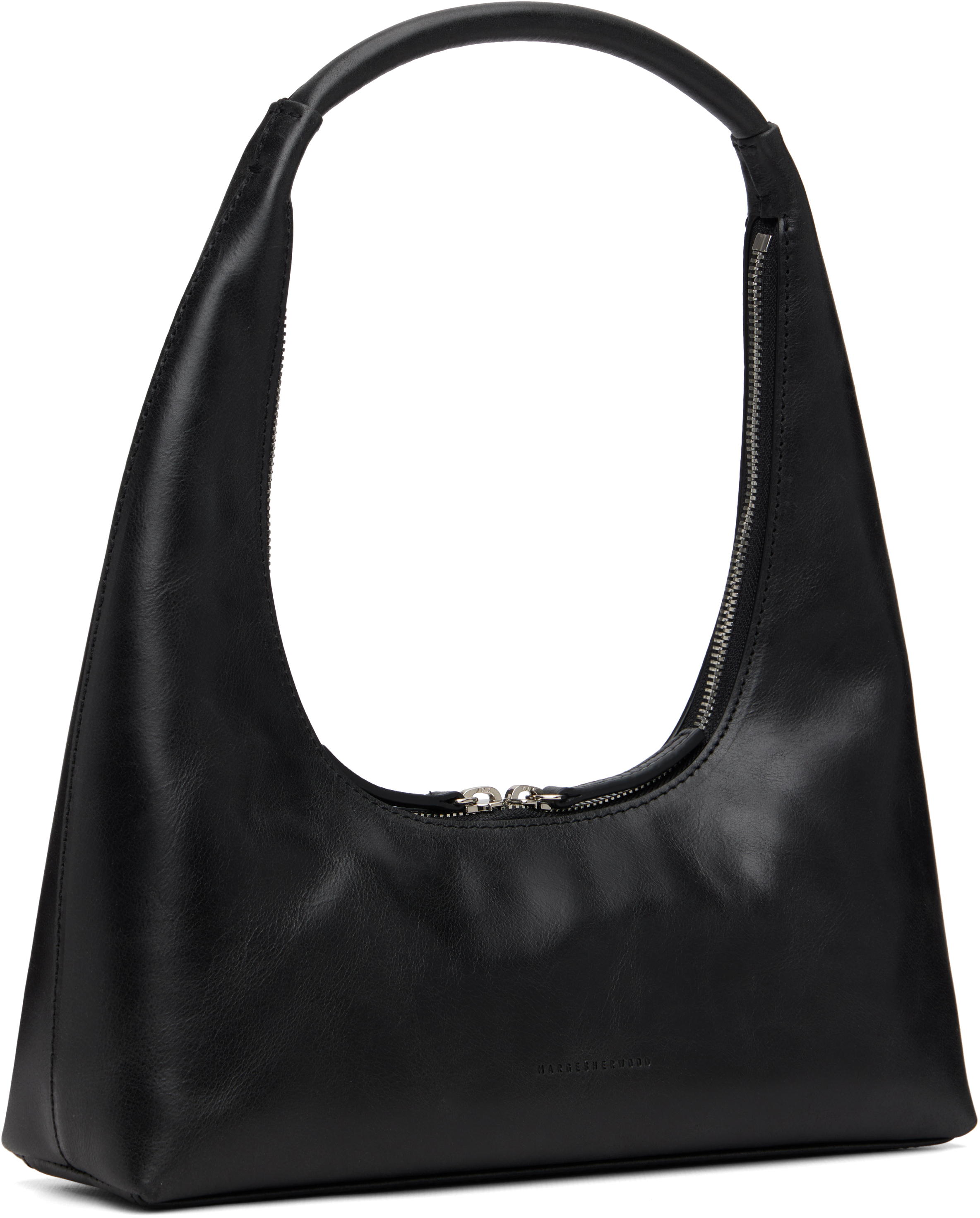 Margesherwood Black Leather Shoulder Bag In Black