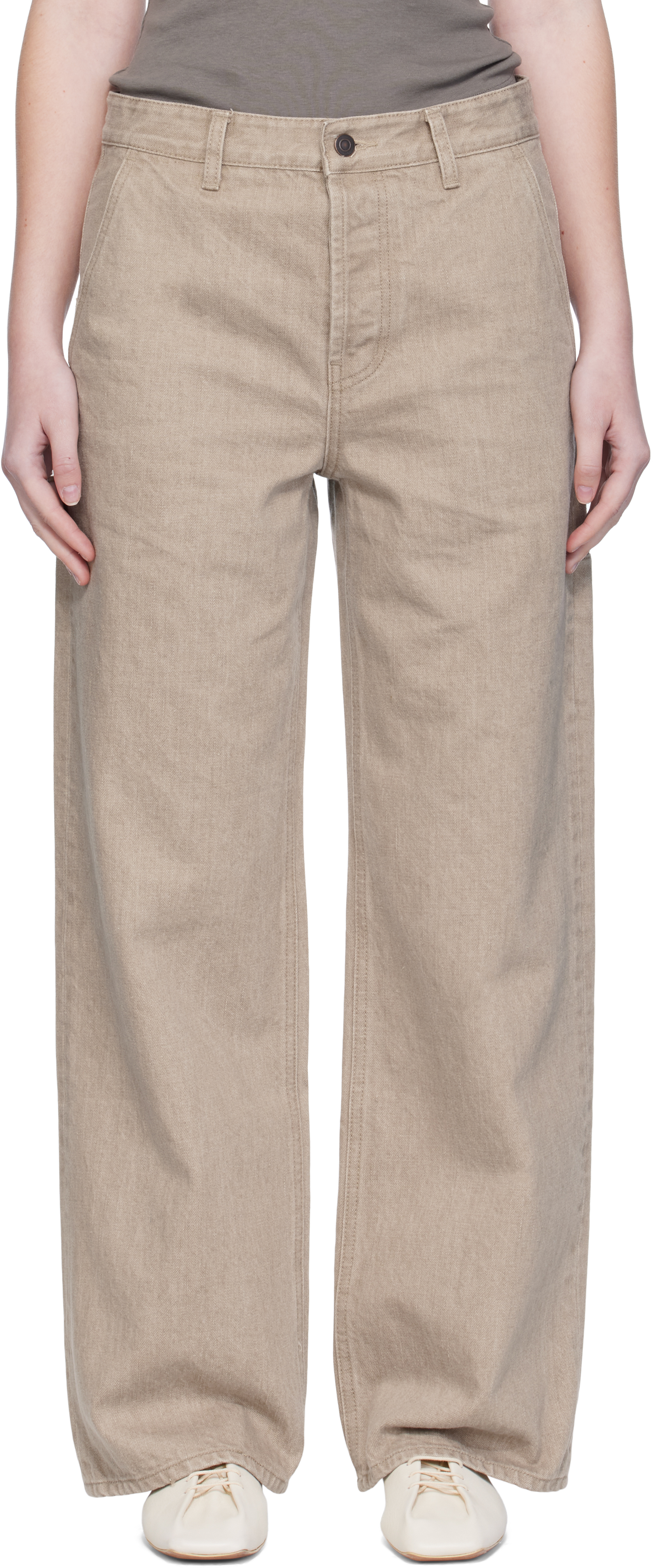 Arch The Beige Midrise Jeans