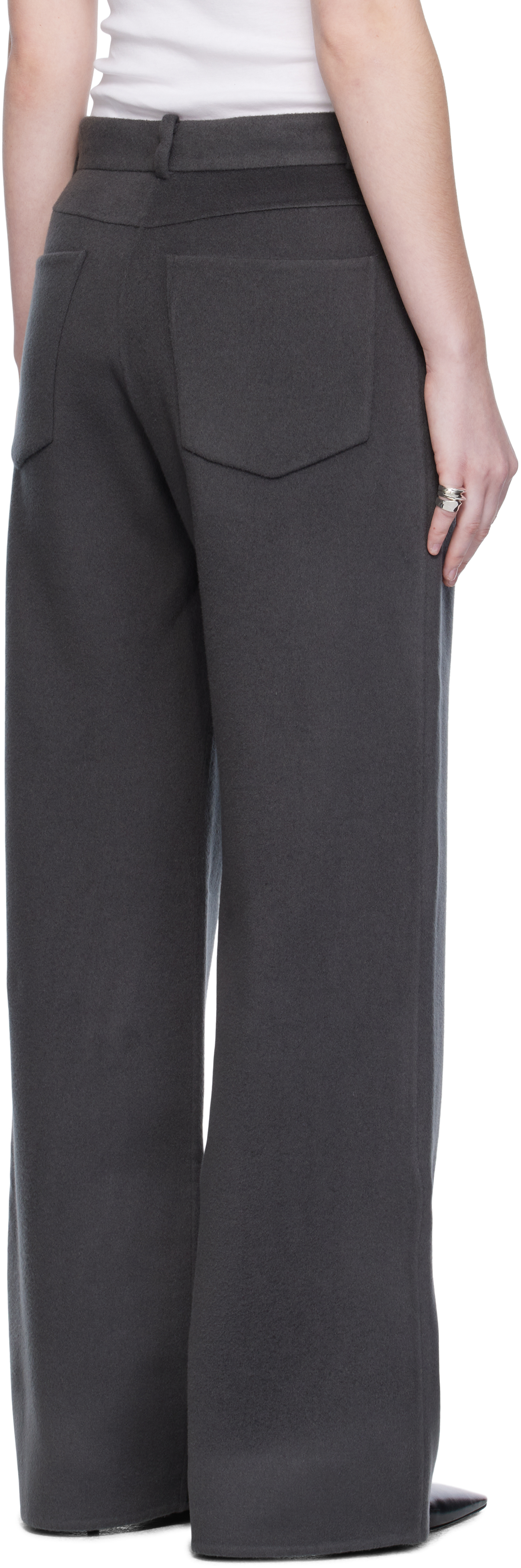 Arch The Gray Handmade Wool Cashmere Trousers In Gray