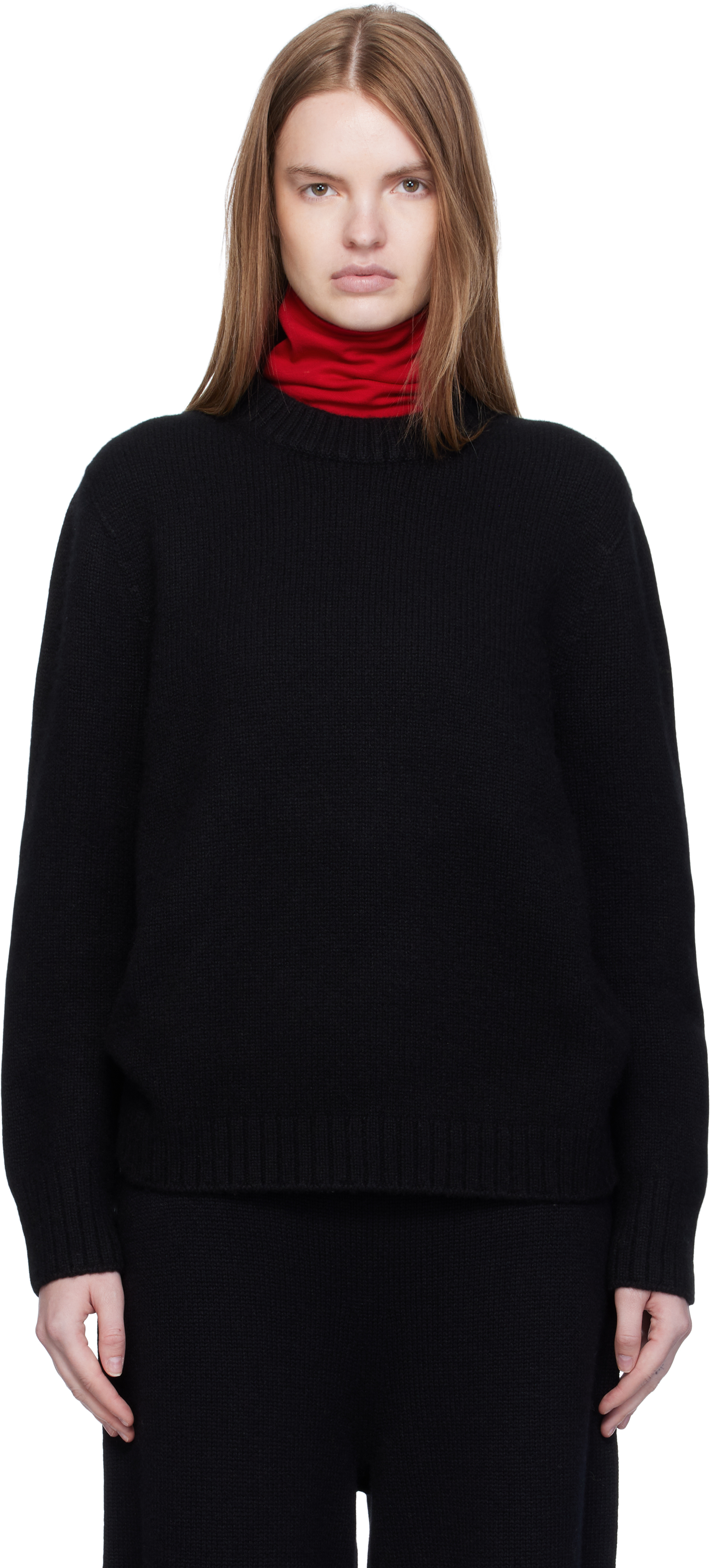 Arch The Black Over Fit Cashmere Pullover Sweater In Black