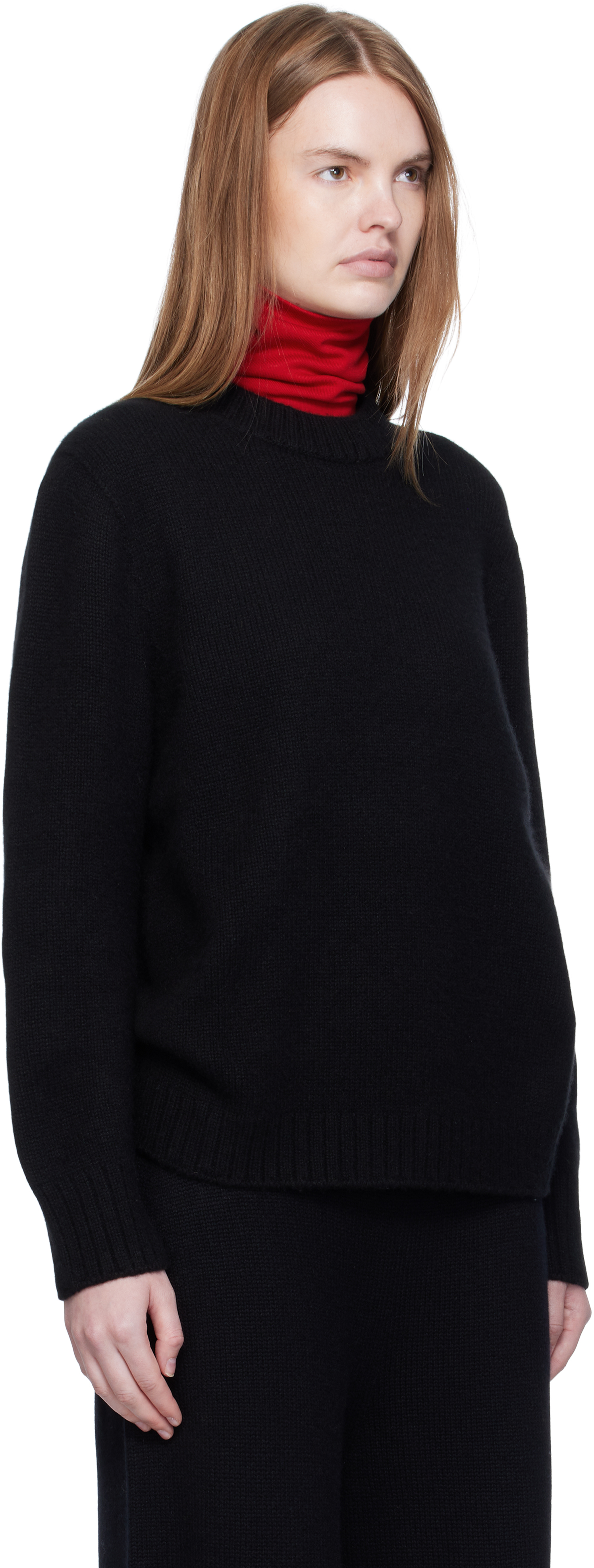 Arch The Black Over Fit Cashmere Pullover Sweater In Black