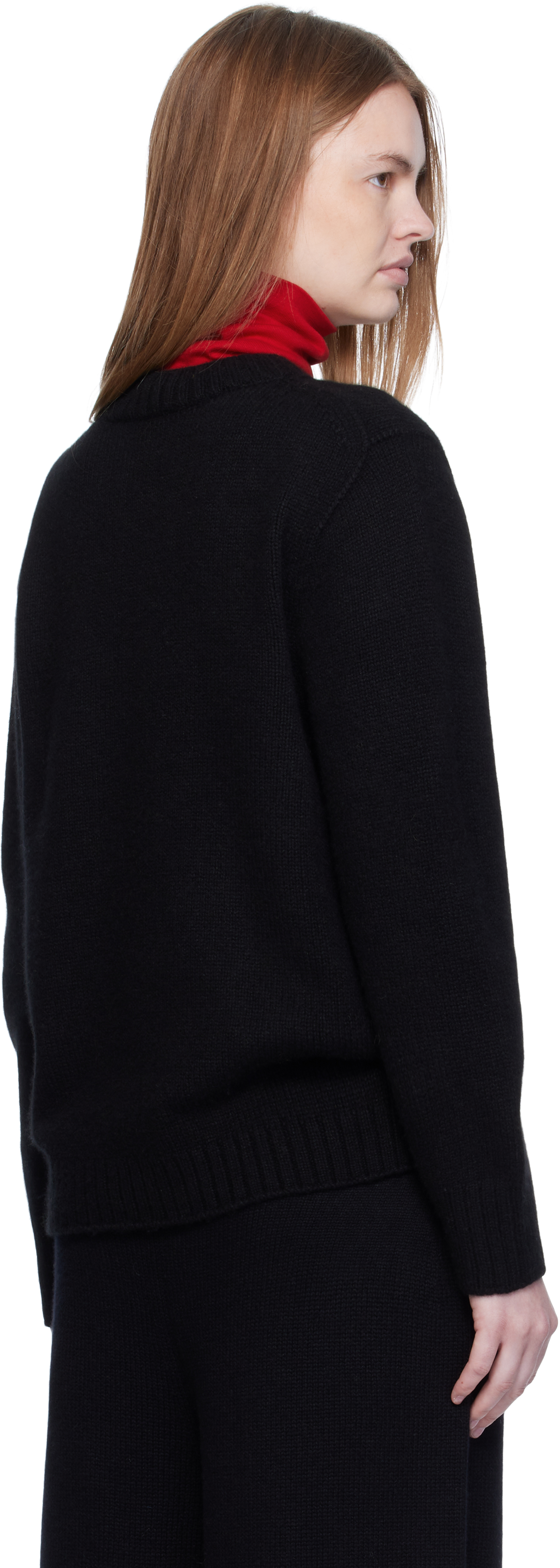 Arch The Black Over Fit Cashmere Pullover Sweater In Black