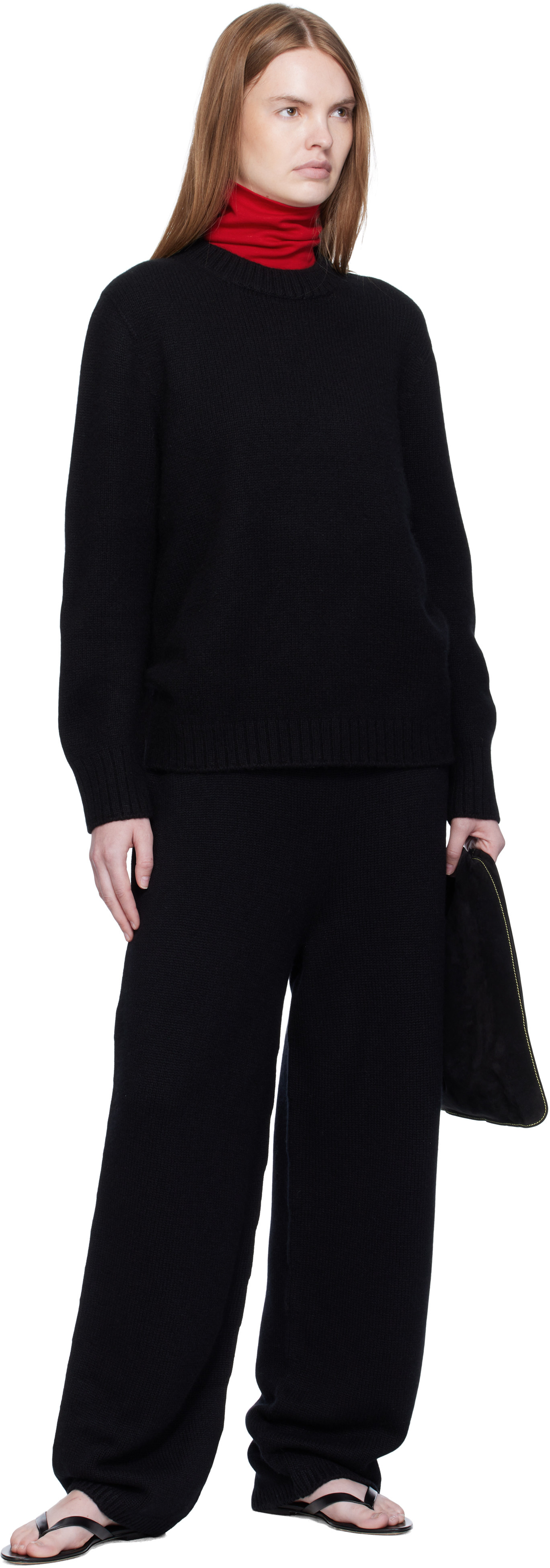 Arch The Black Over Fit Cashmere Pullover Sweater In Black