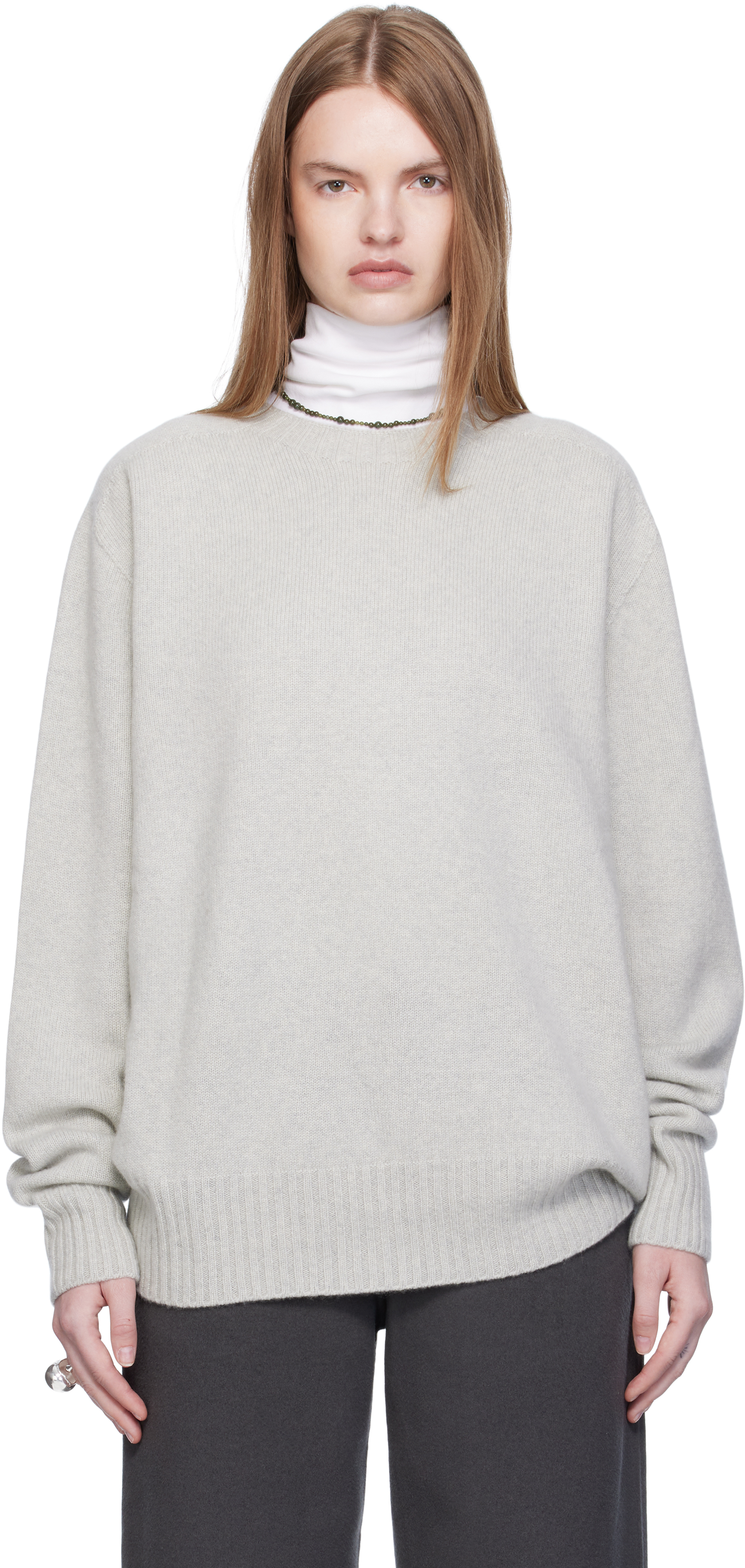 Arch The Gray Cashmere Relaxed Pullover Sweater