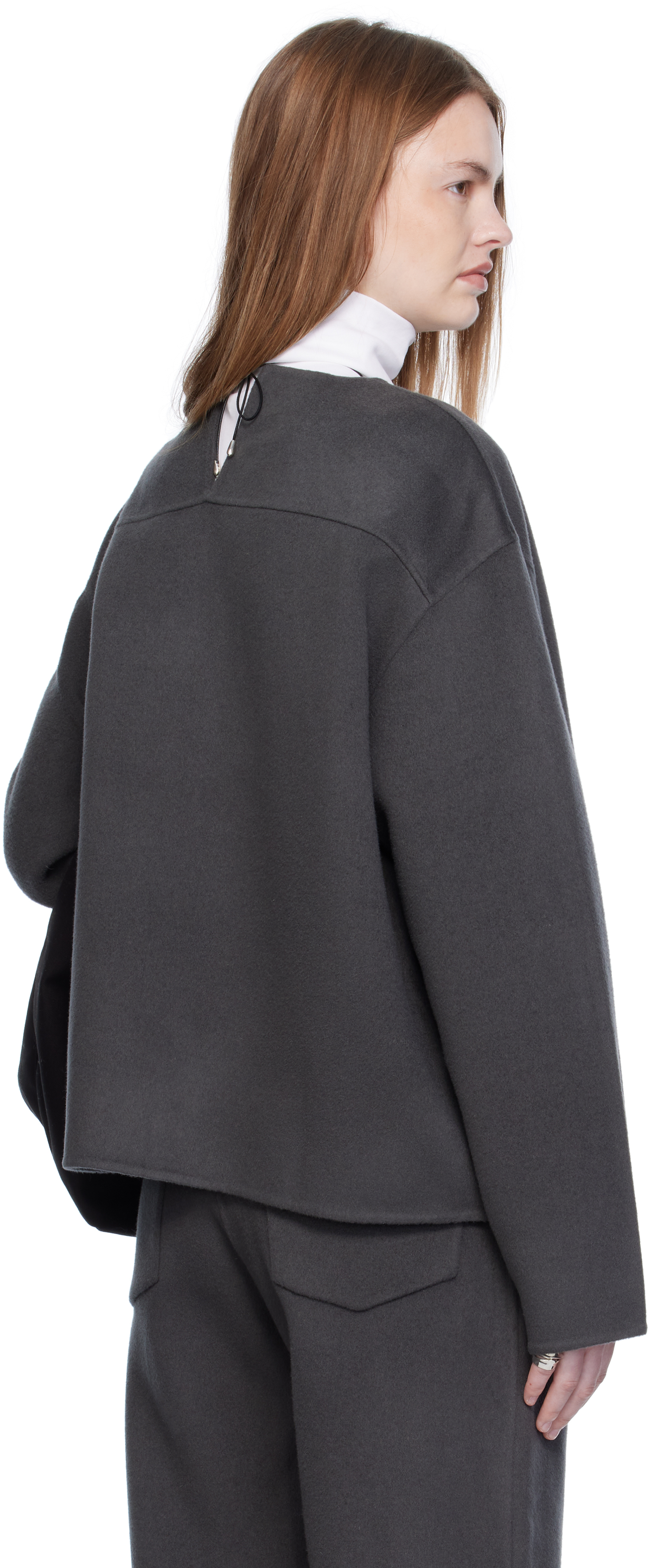 Arch The Gray Handmade Wool Cashmere Top In Gray