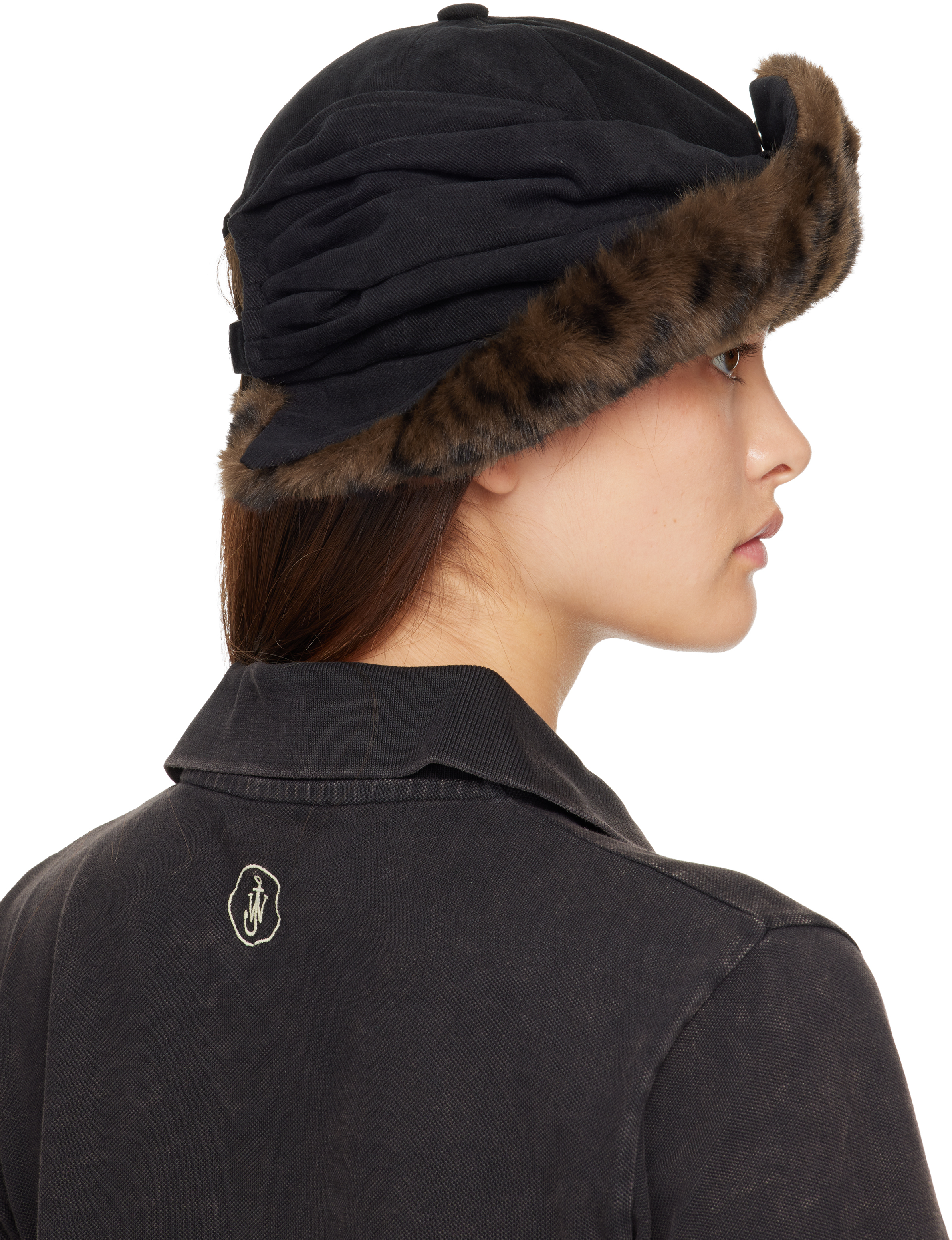 Andersson Bell Black Knot Cap In Animal Print