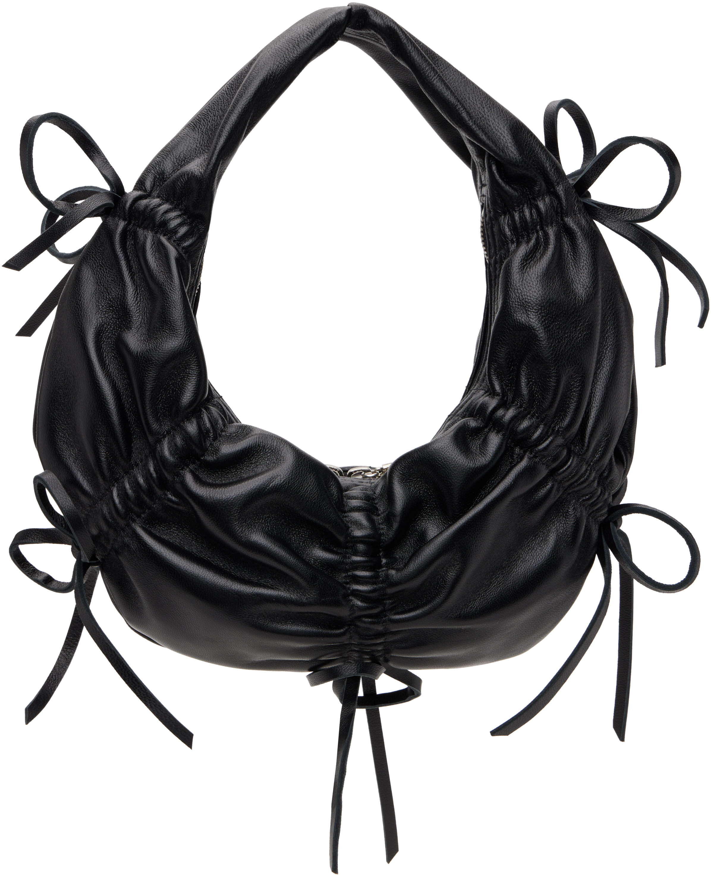 Black Small Dumpling Leather Bag