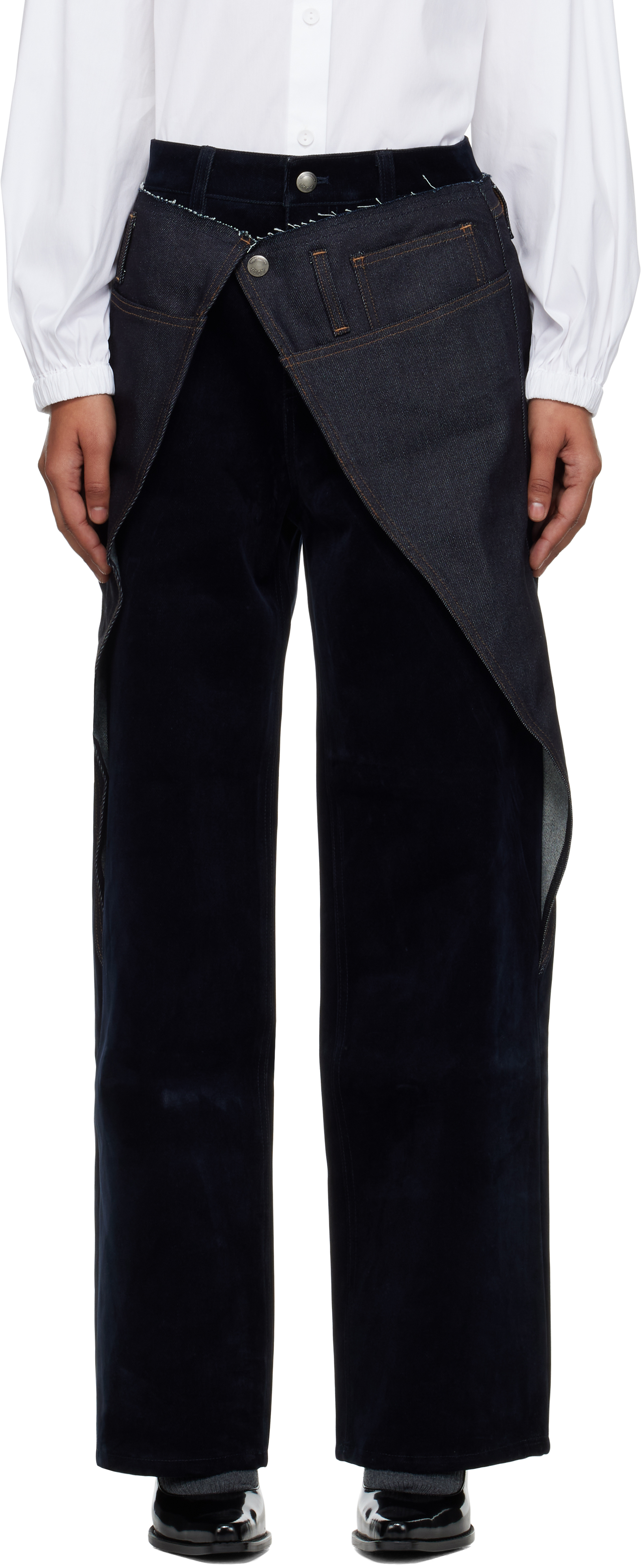 Navy Zoe Wrap Jeans
