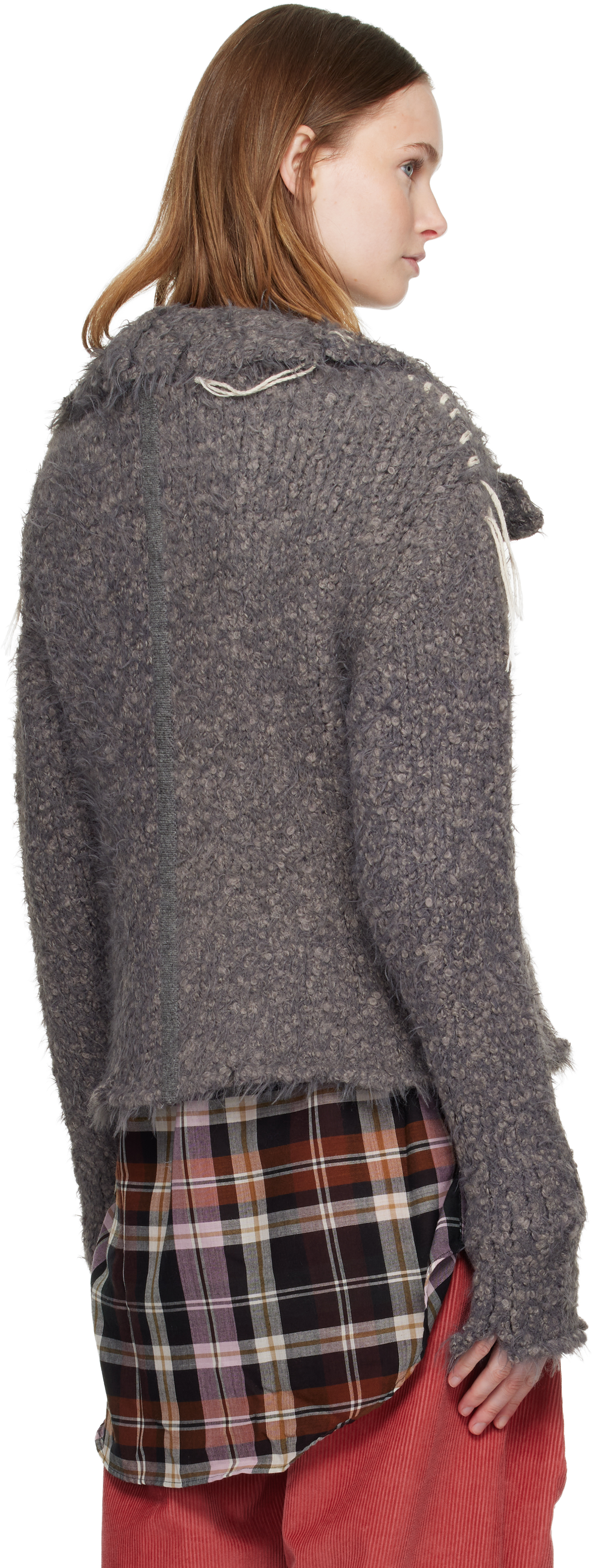 Andersson Bell Gray Harlow Damaged Knit Jacket In Gray
