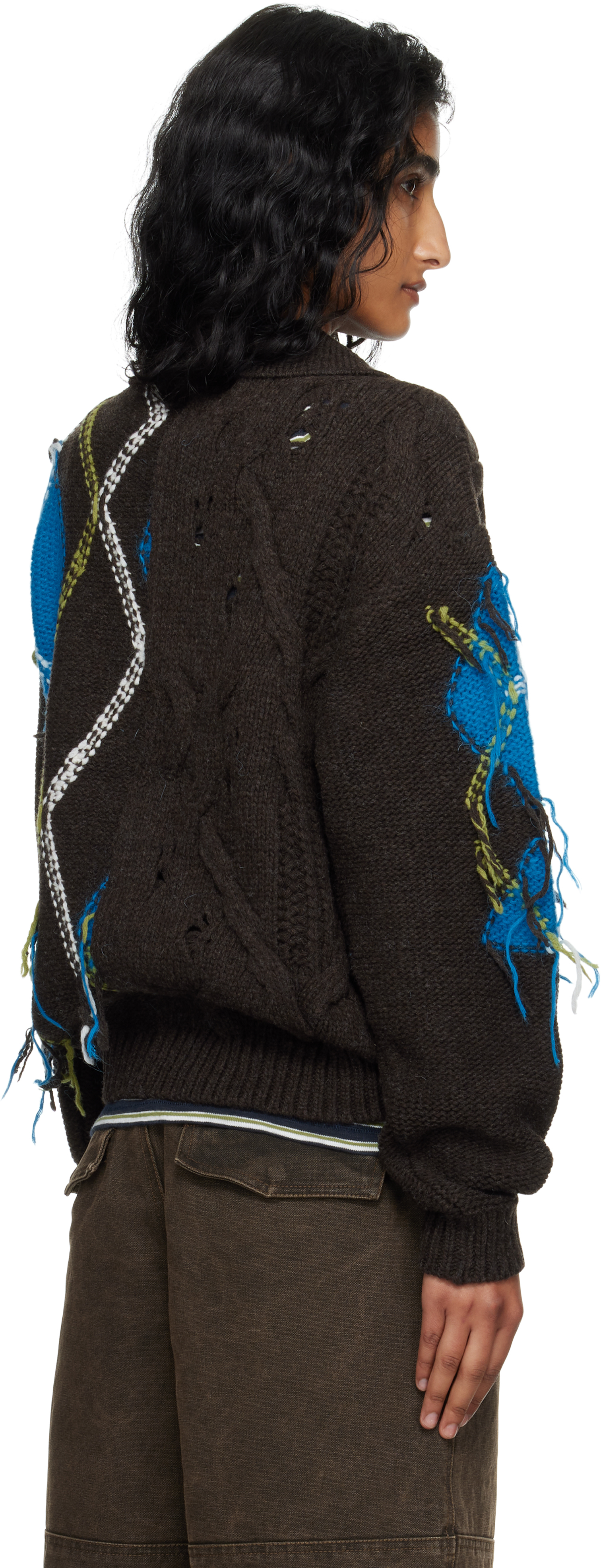Andersson Bell Argyle Fisherman Sweater In Black