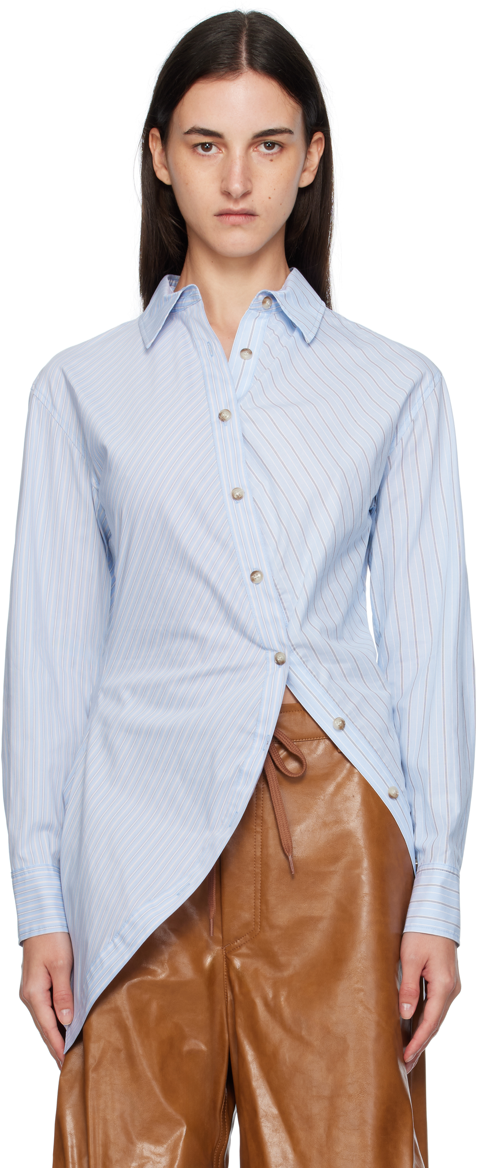 Andersson Bell Twist Stripe Shirts In Blue
