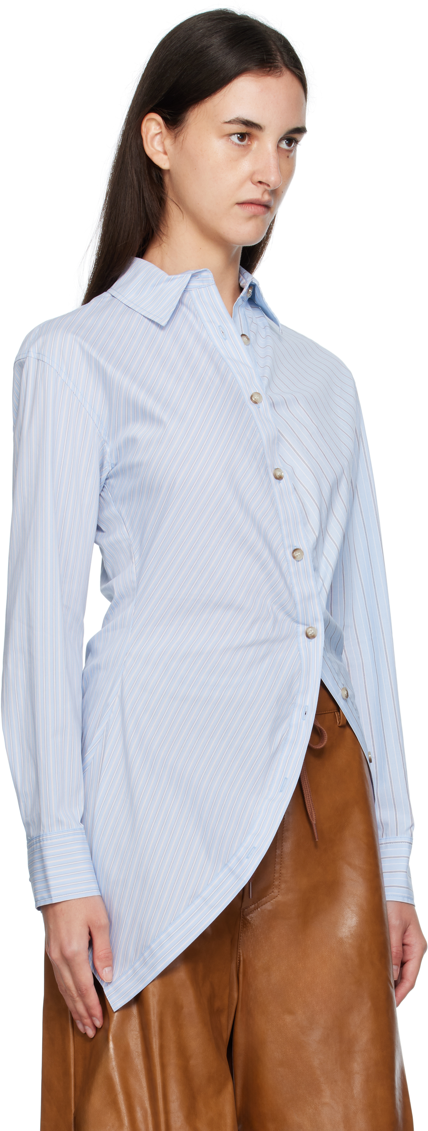 Andersson Bell Twist Stripe Shirts In Blue
