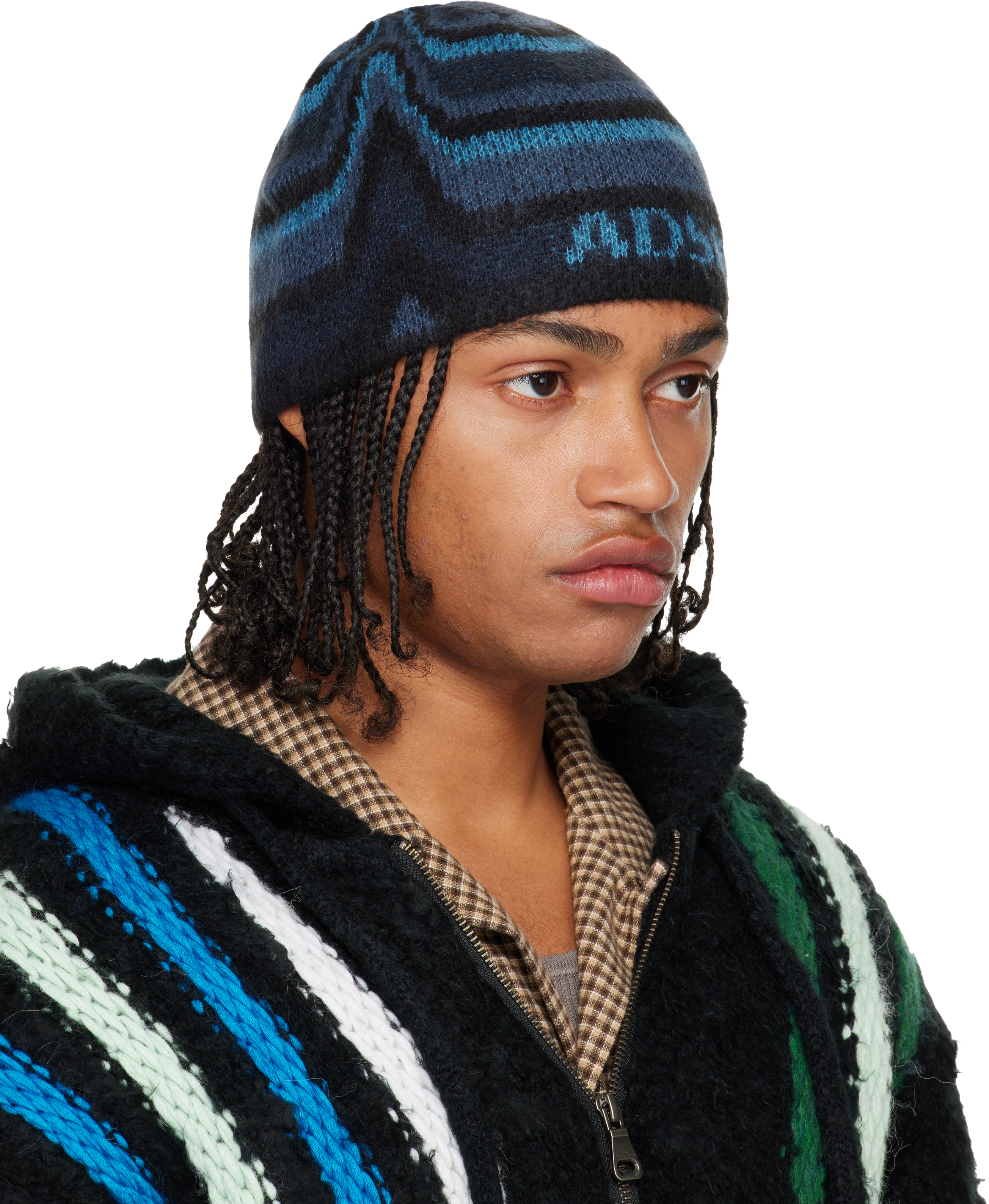 Andersson Bell Navy Paint Beanie In Blue