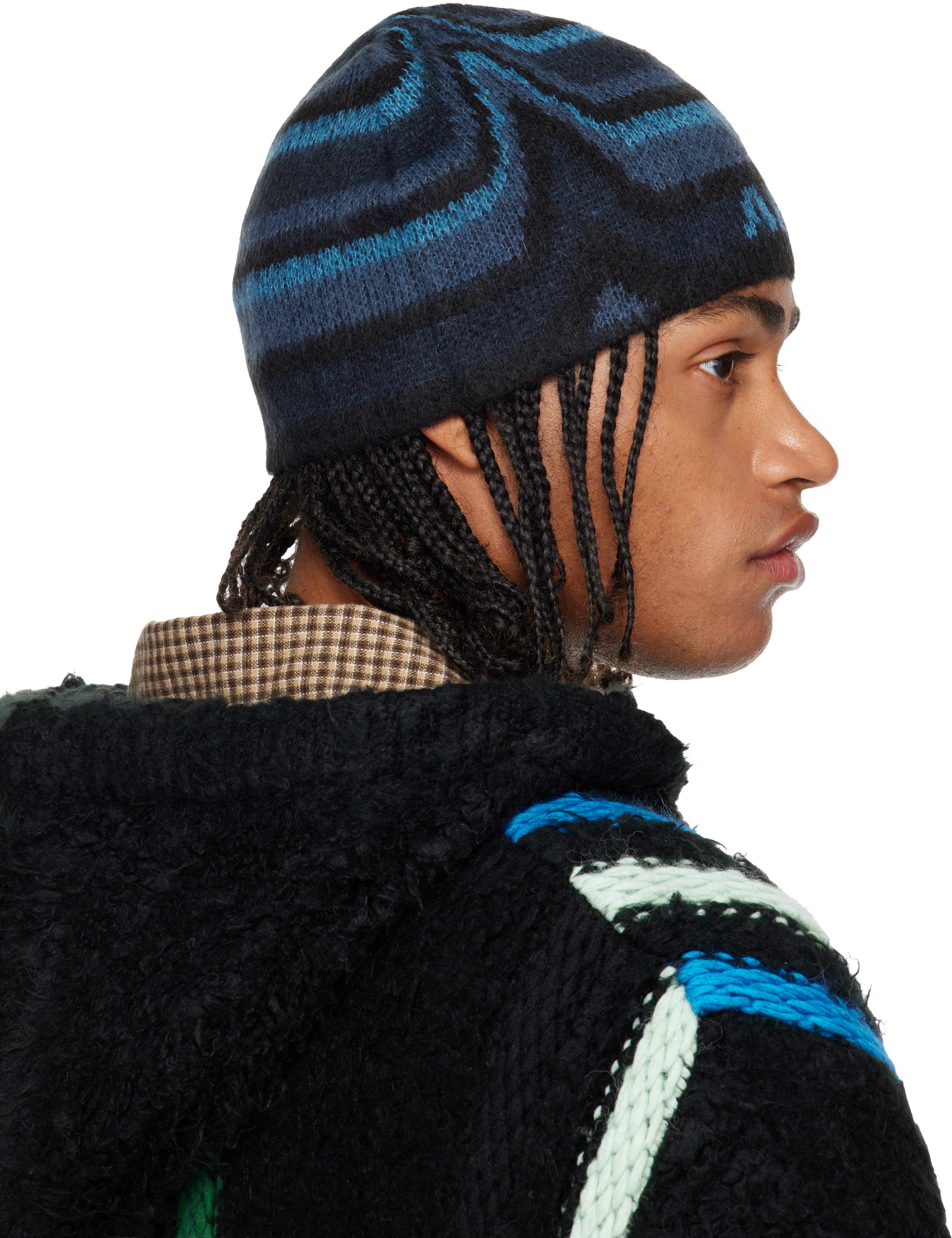 Andersson Bell Navy Paint Beanie In Blue