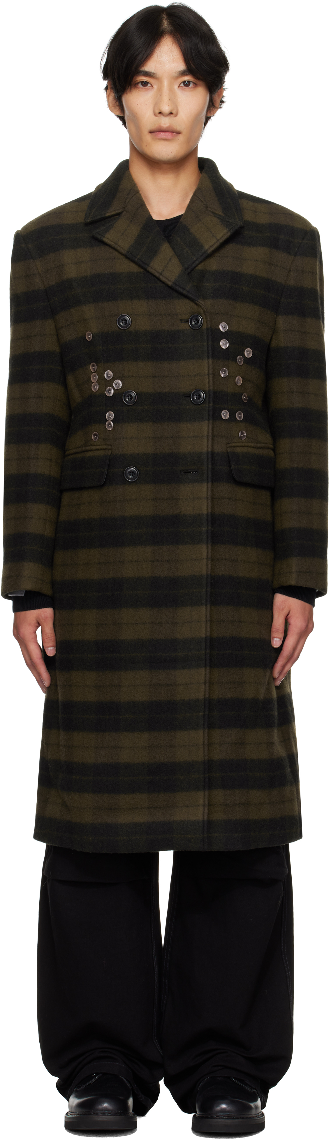Andersson Bell Green Lacie Check Buttons Coat In Green