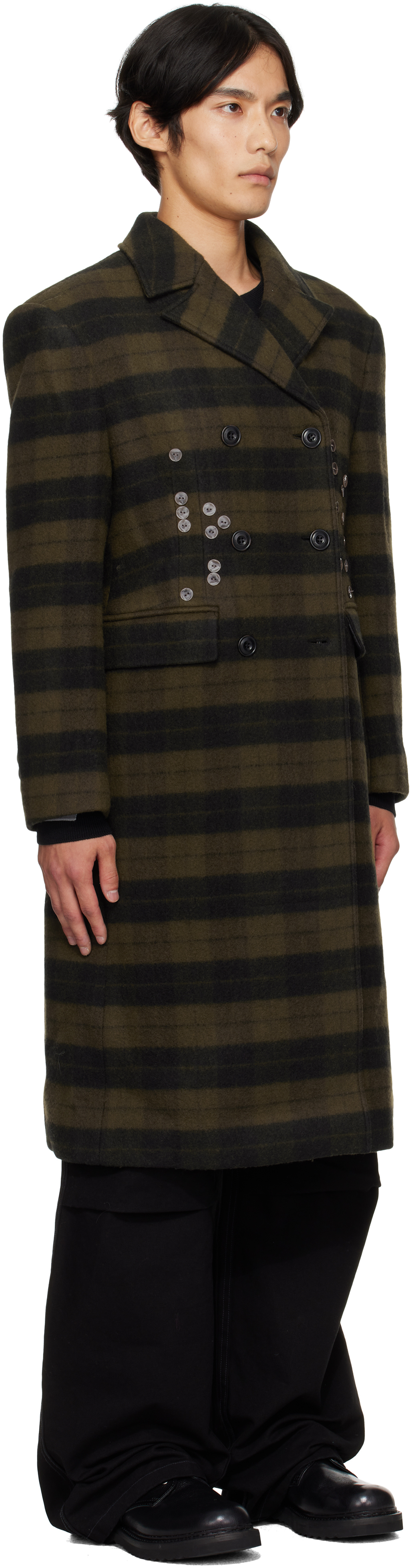 Andersson Bell Green Lacie Check Buttons Coat In Green