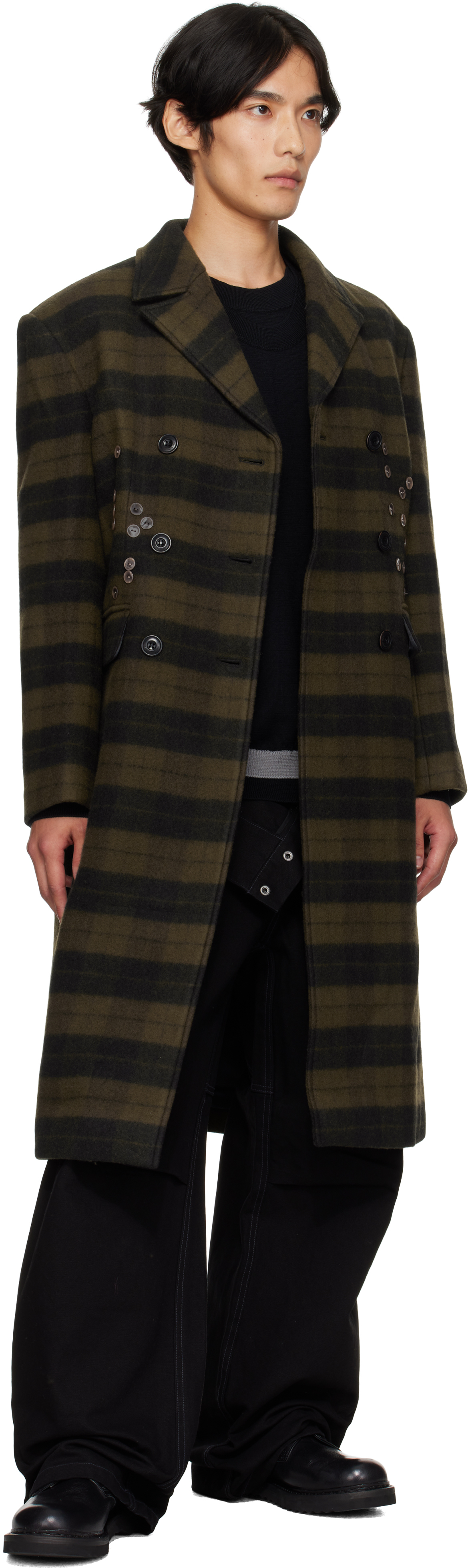 Andersson Bell Green Lacie Check Buttons Coat In Green