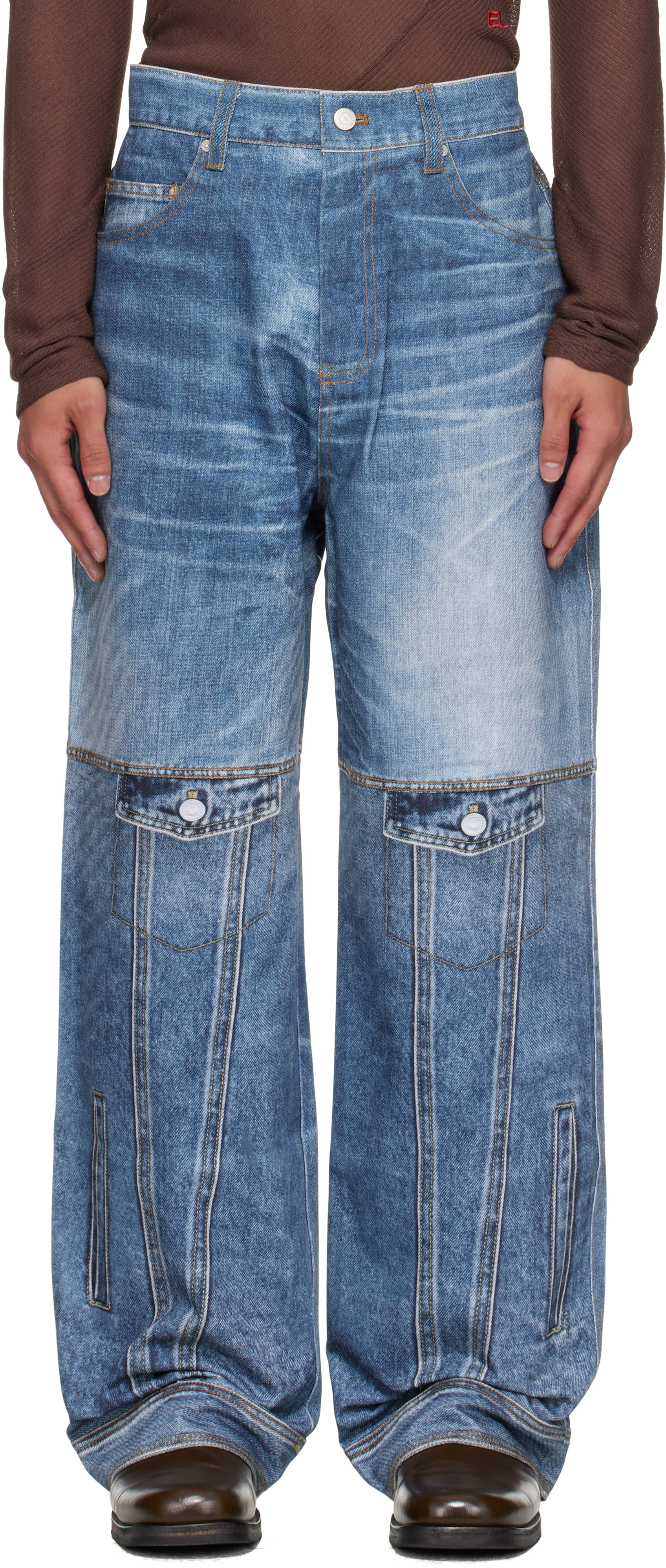 Blue Printed Jeans