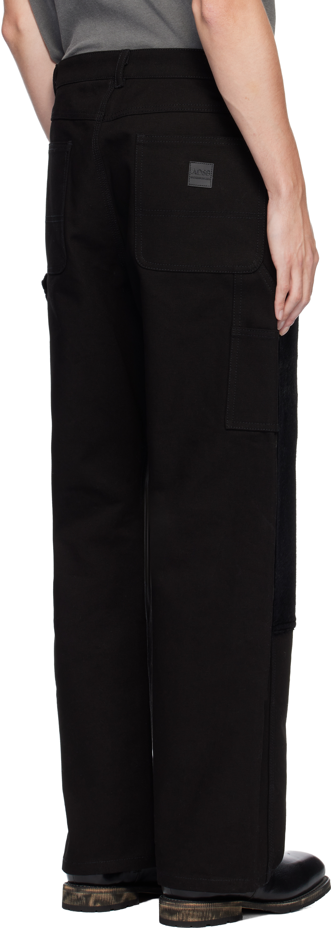 Andersson Bell Black Carpenter Wide-leg Jeans In Black