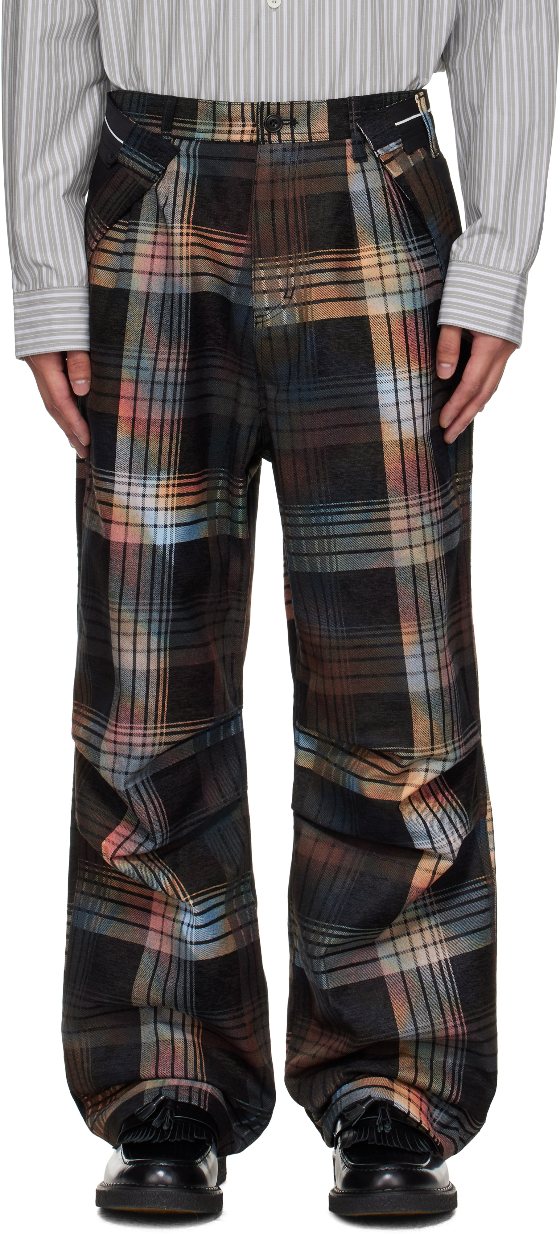 Multicolor Burn-Out Check-Out Trousers